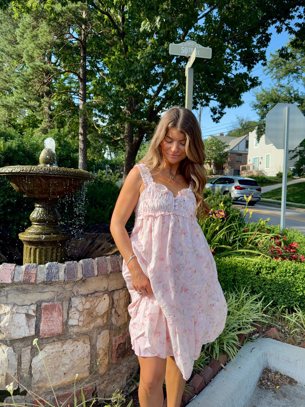 Chantilly Mini Dress - Powder Pink