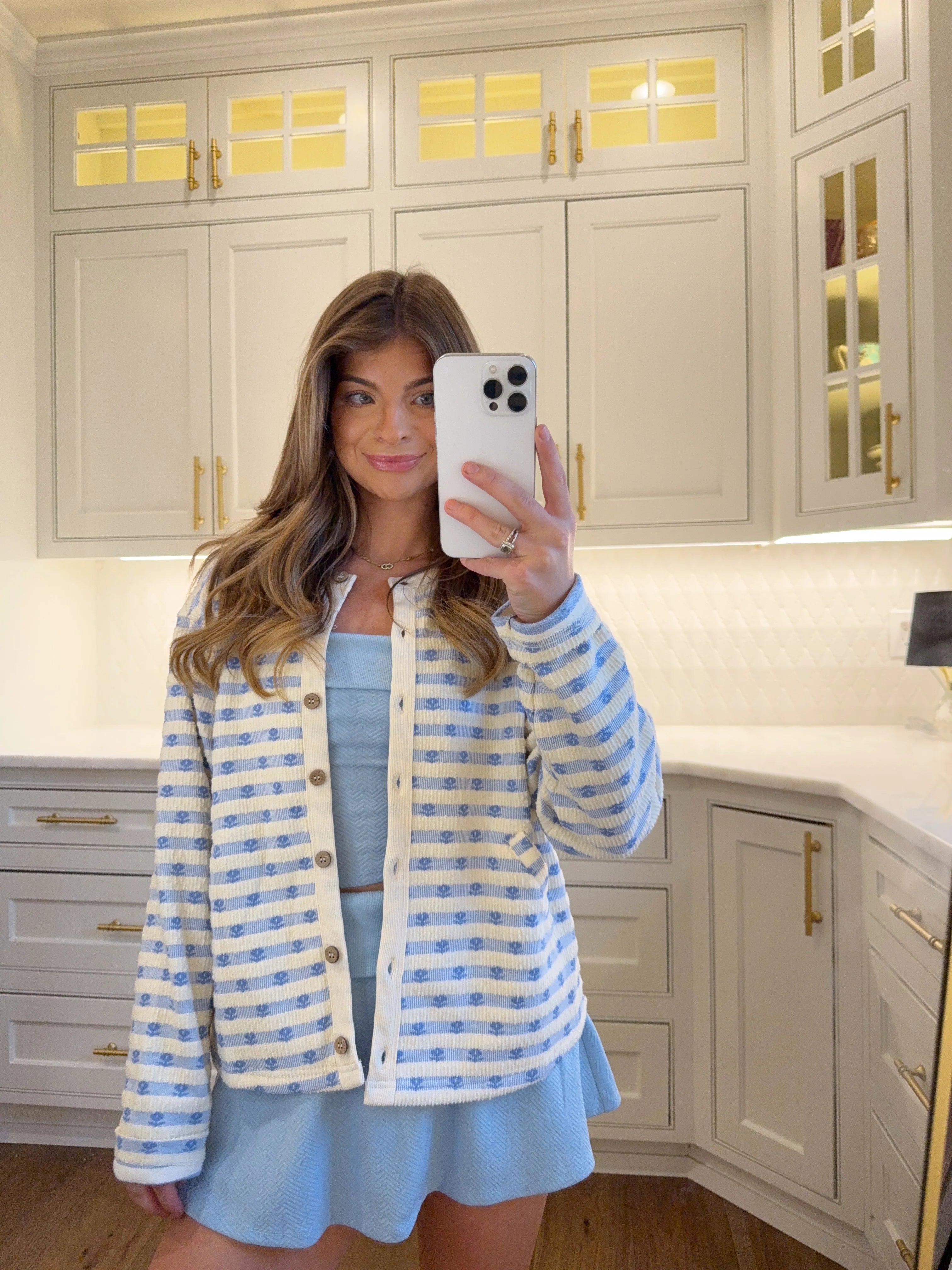 Benny Floral Striped Button-Up Cardigan