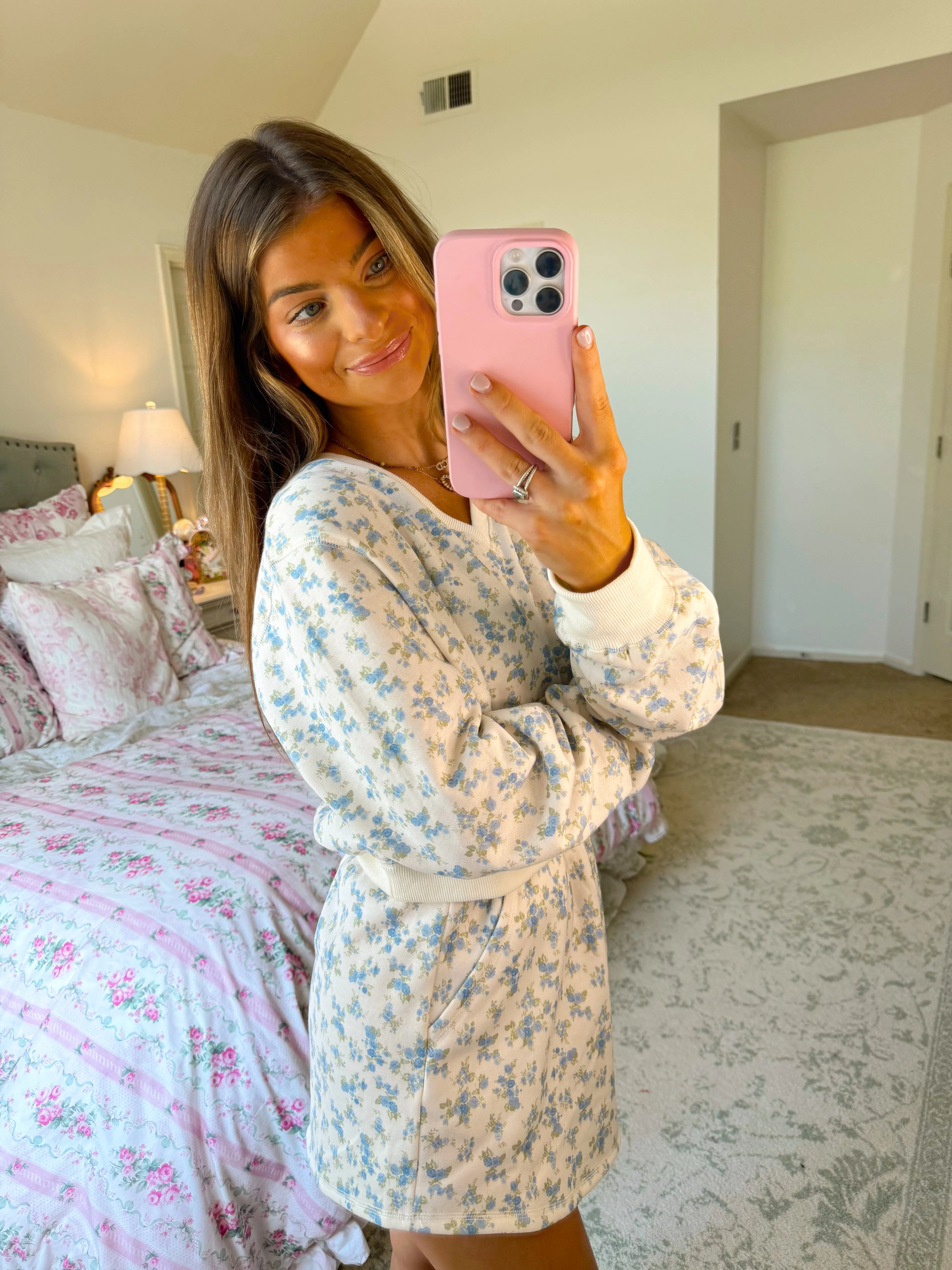 Jackie Floral Sweatshirt and Skort