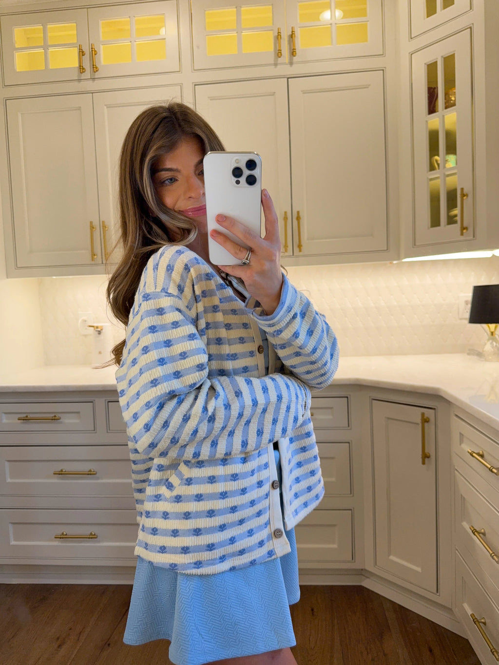 Benny Floral Striped Button-Up Cardigan