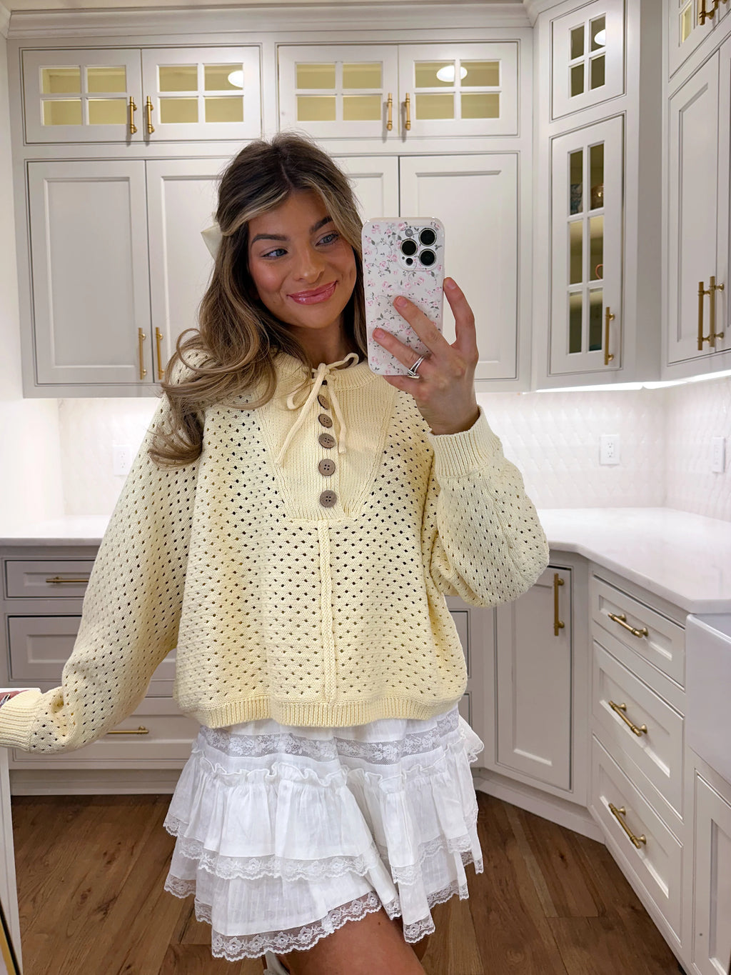 Victoria Henley Neck Dolman Sleeve Pullover - Yellow