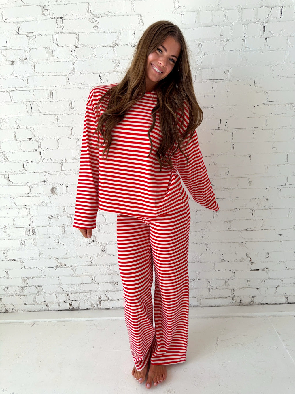 Tommy Striped Lounge Set - Red Stripes