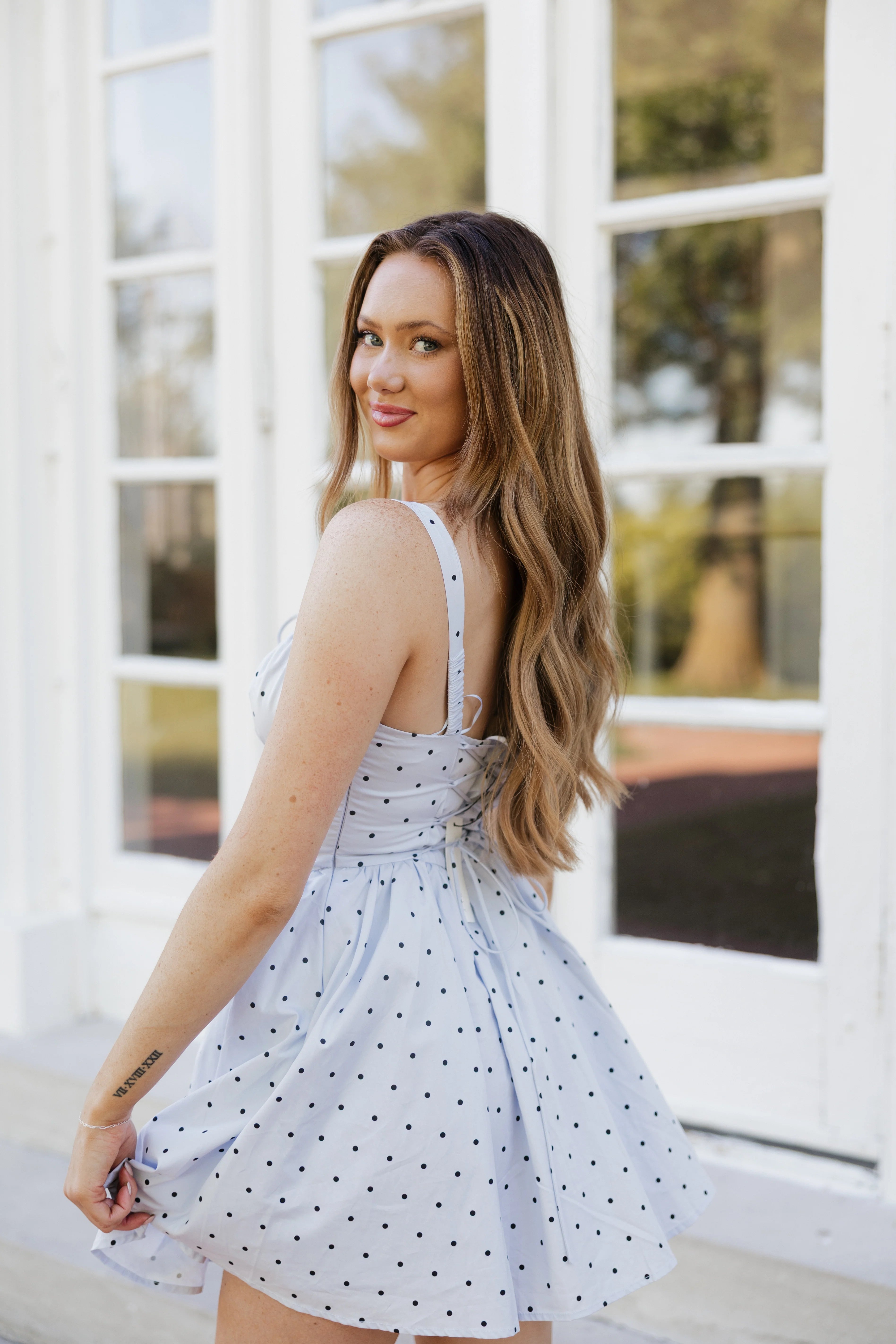 Lemmy Polka Dot Mini Dress - Periwinkle