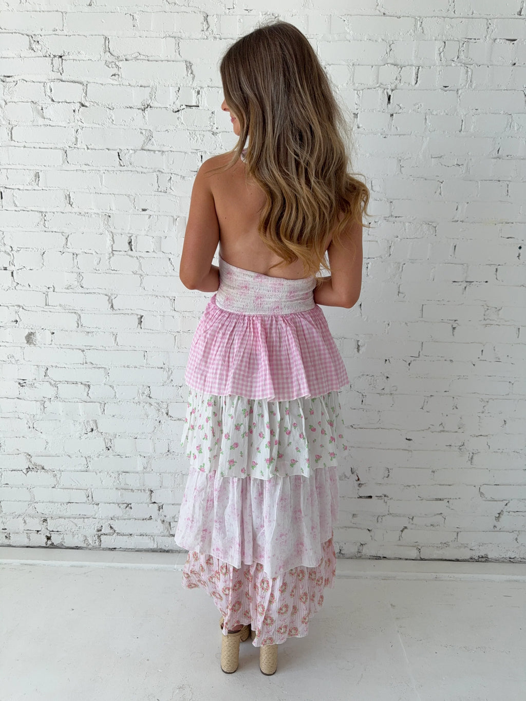 Bonnie Maxi Dress - Pastel Pink Mix