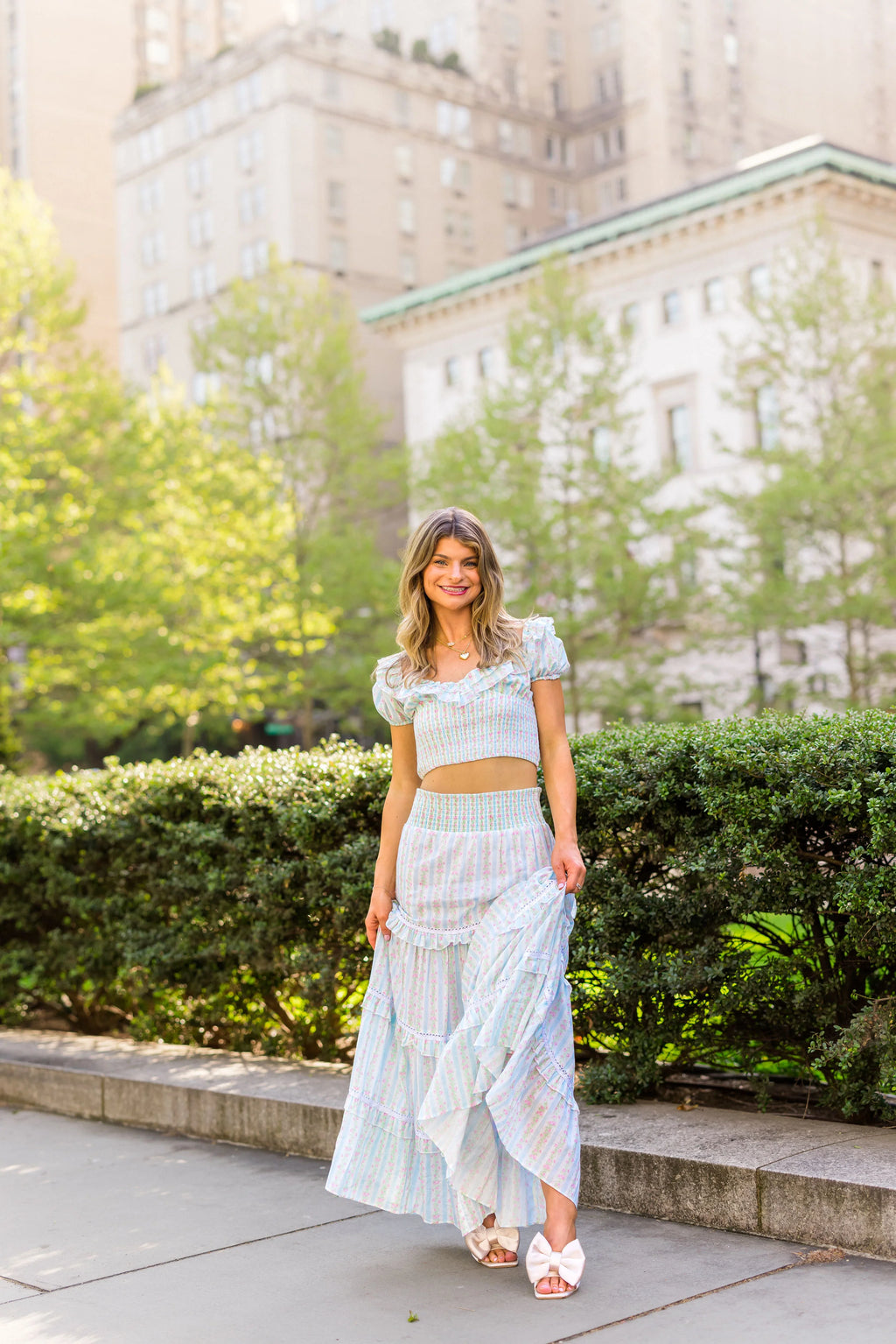 Amy Jane London Park Ave Set - Blue Rose Stripe