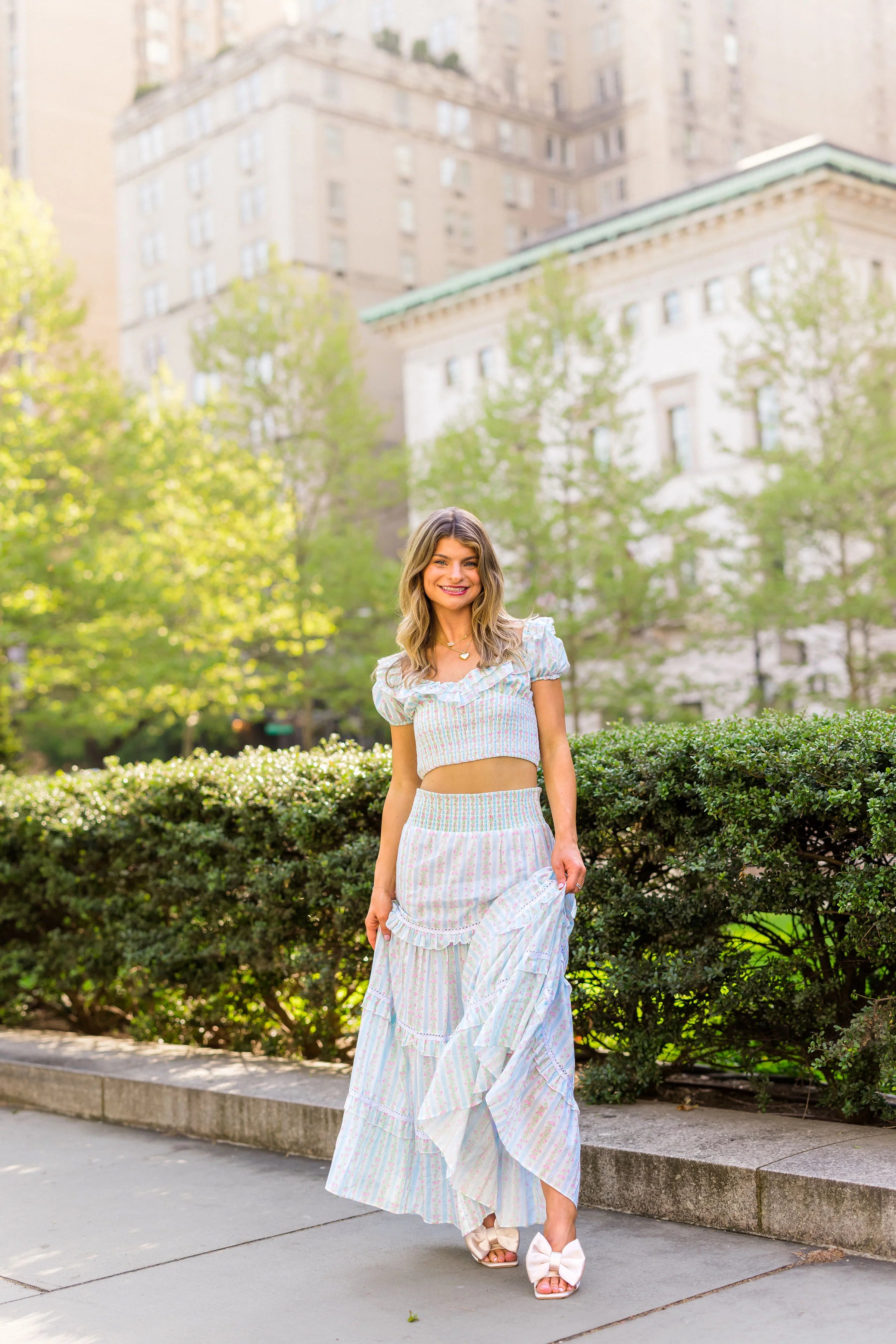 Amy Jane London Park Ave Set - Blue Rose Stripe