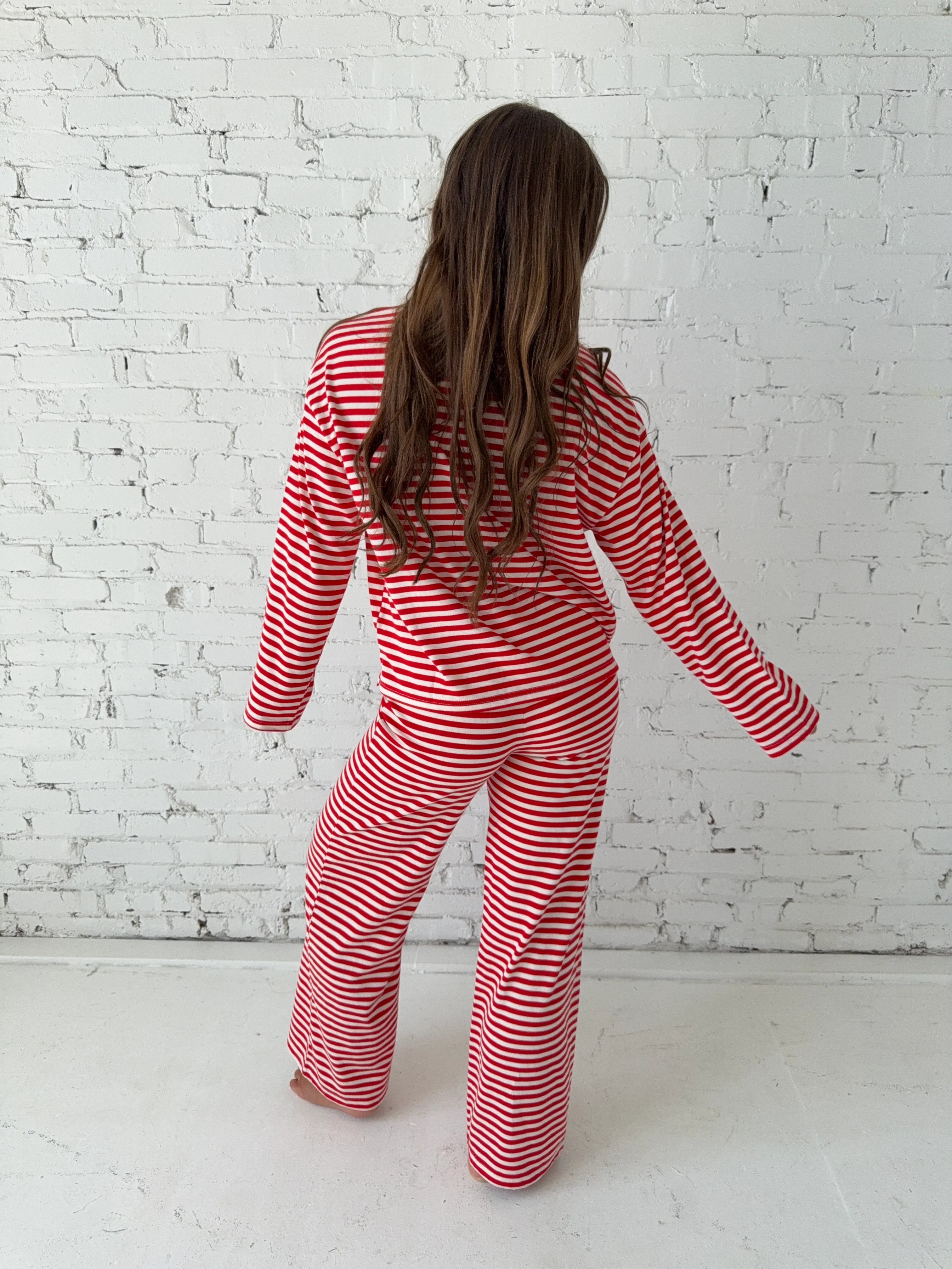 Tommy Striped Lounge Set - Red Stripes