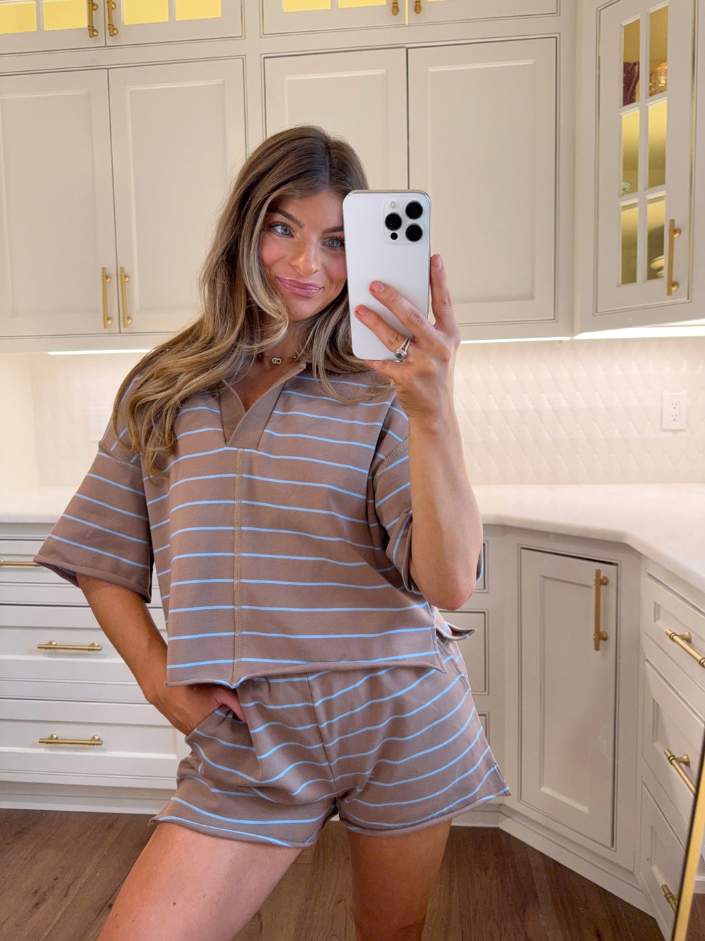 Camberly Striped Set - Mocha / Blue