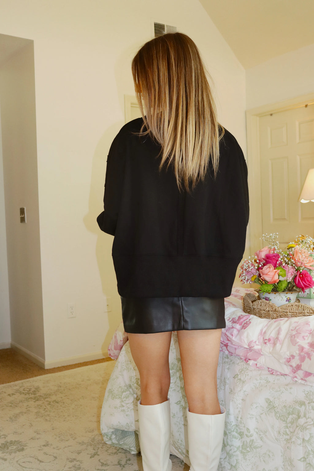 Gameday Rhinestone Sweatshirt - Black / Red