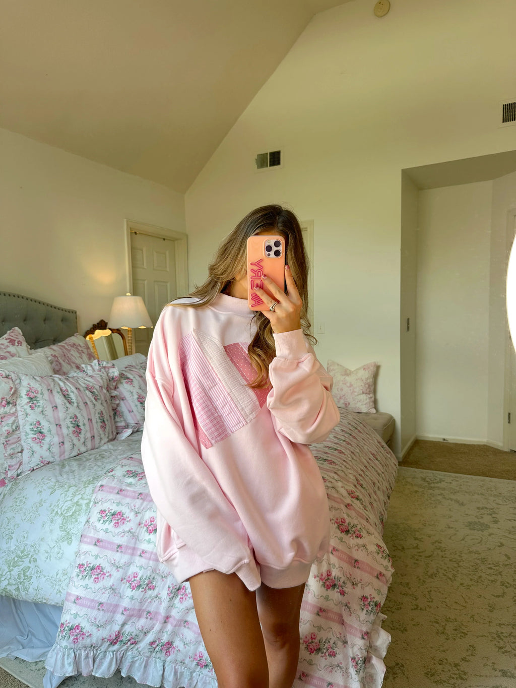 Sweetheart Patchwork Mockneck Sweatshirt