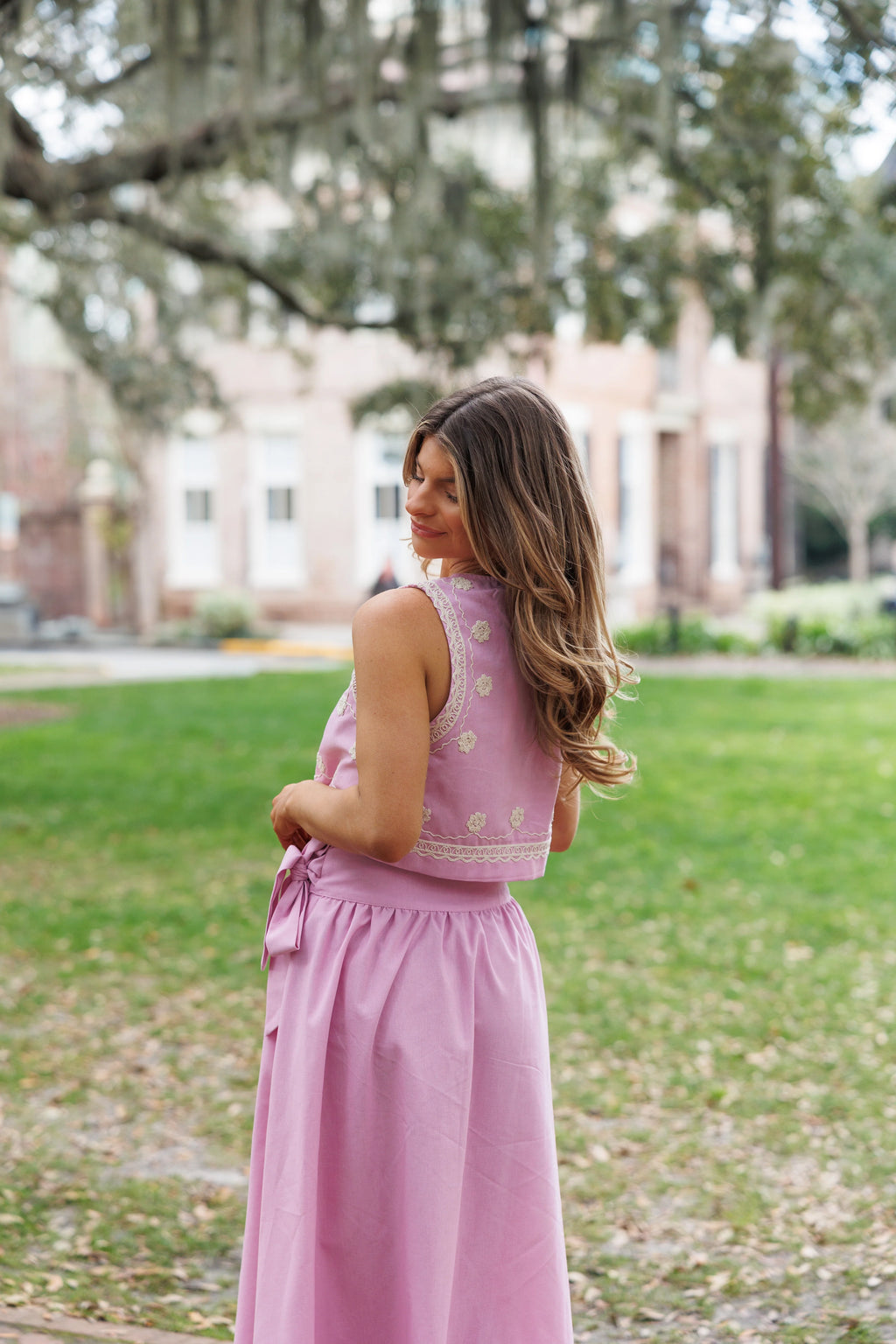 SMALL Lete Embroidered Set - Lavender / Pink