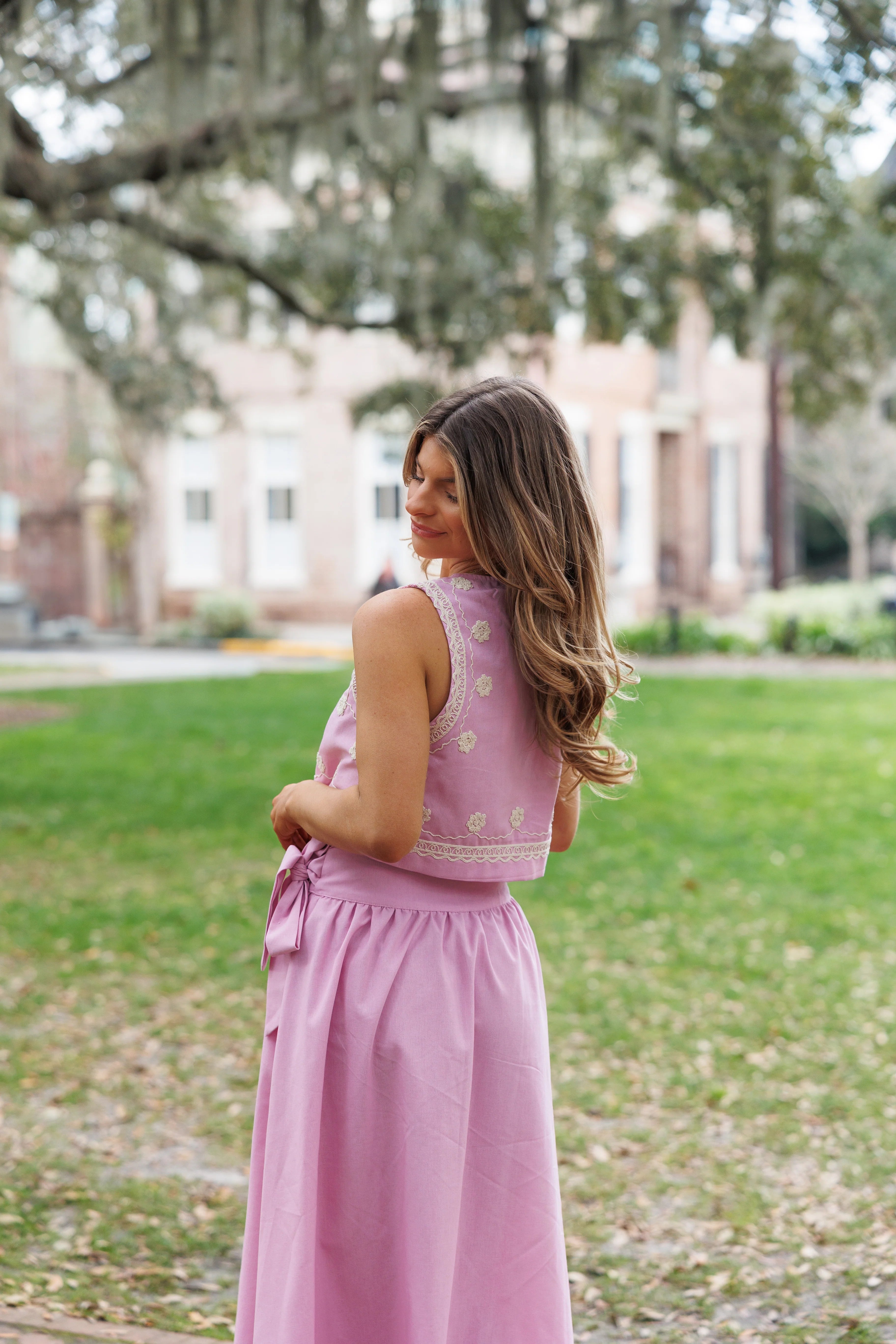 SMALL Lete Embroidered Set - Lavender / Pink