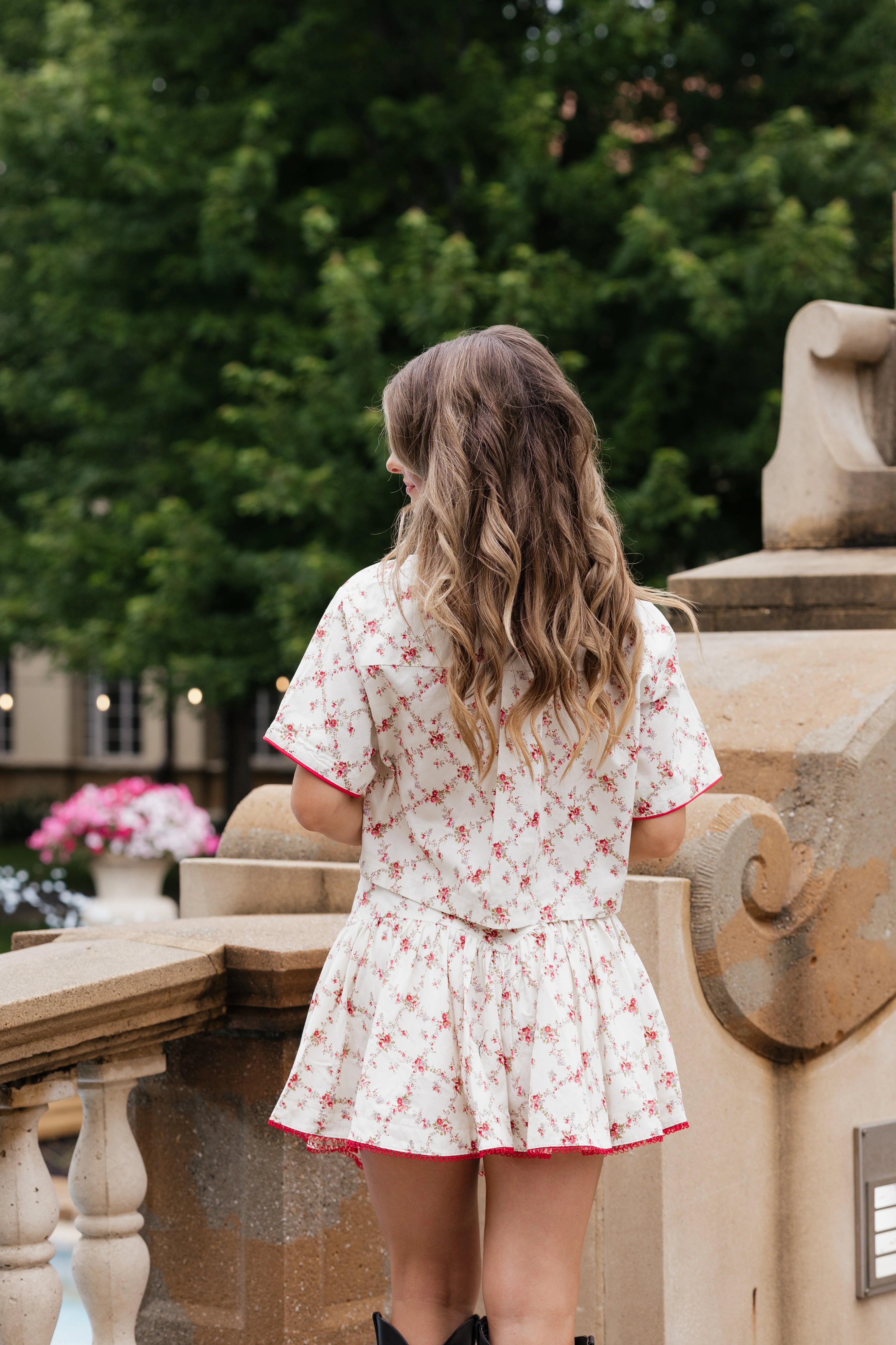 Brinley Floral Print Set - Red