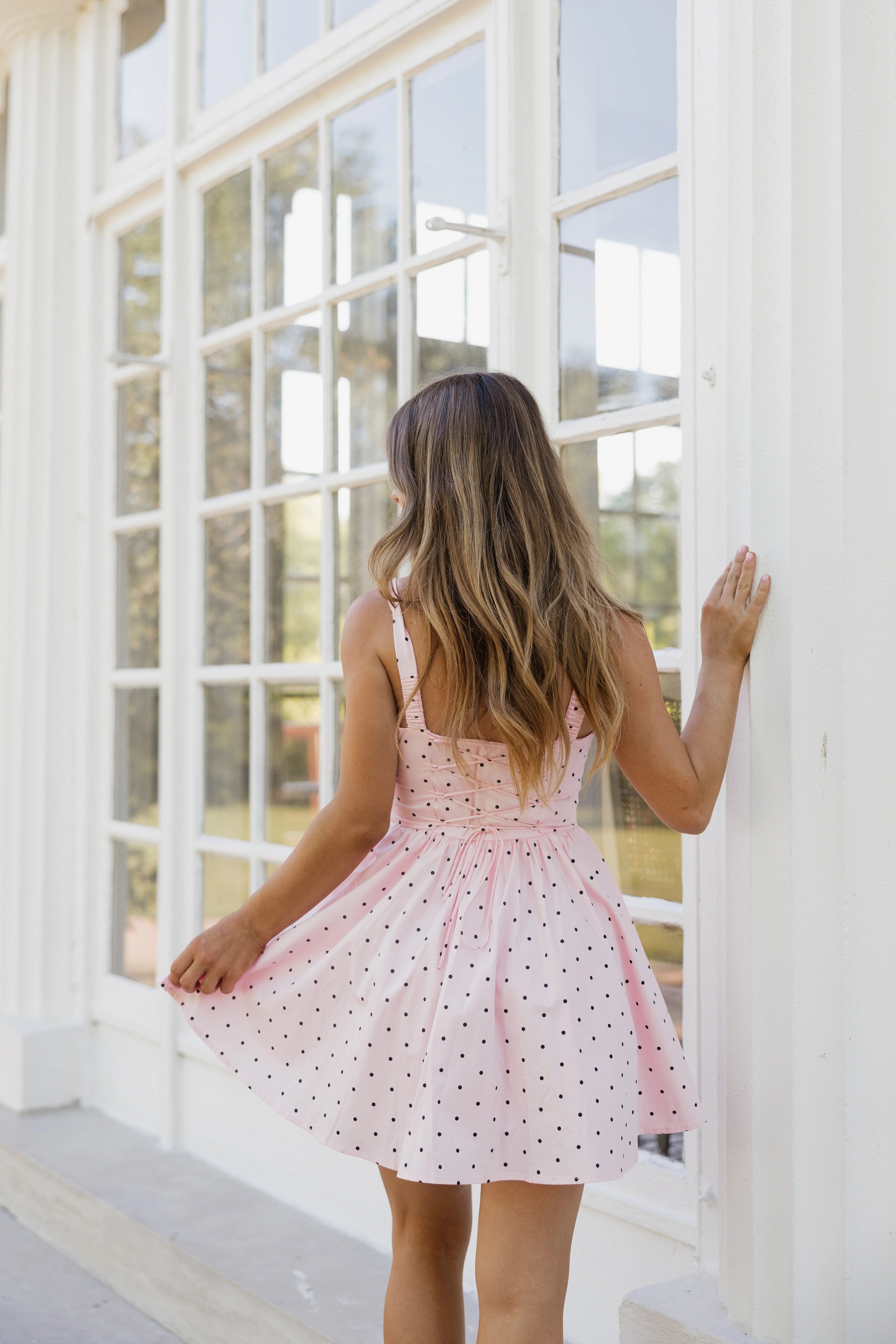 Lemmy Polka Dot Mini Dress - Pink