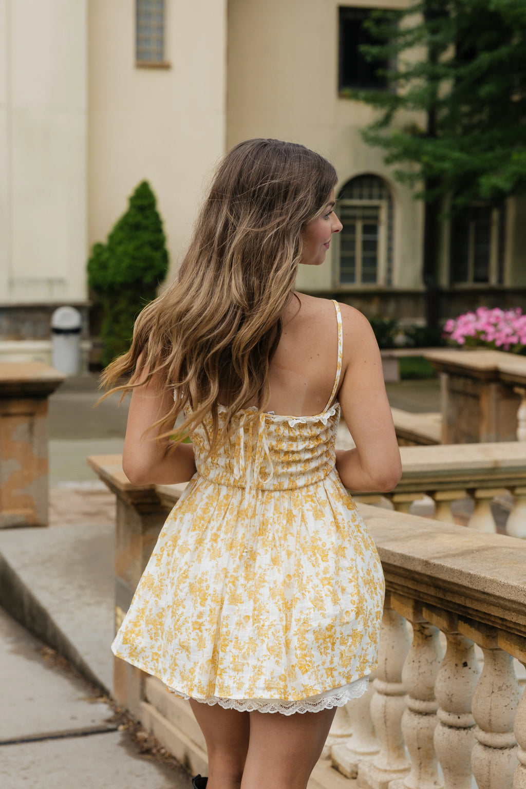 Bennett Mini Dress - Yellow / White