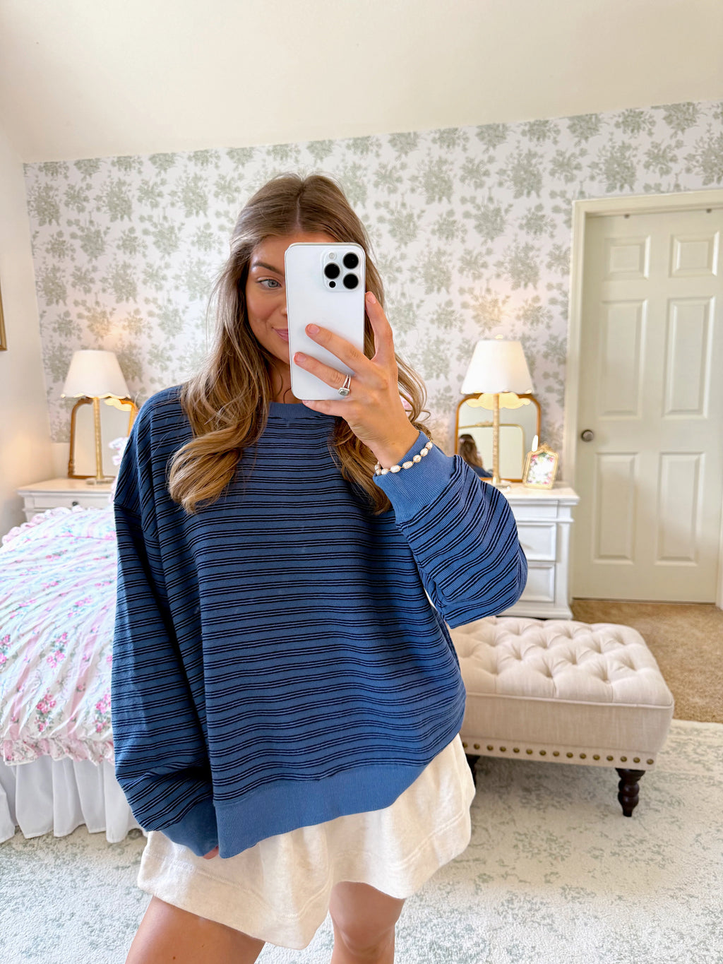 Pepper Striped Knit Pullover - Blue / Navy