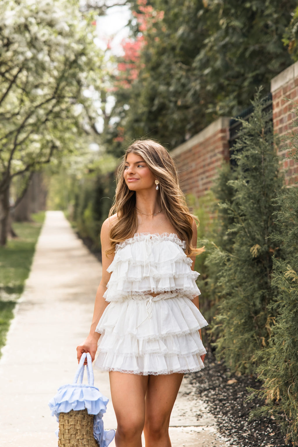 Freya Ruffle Set - White