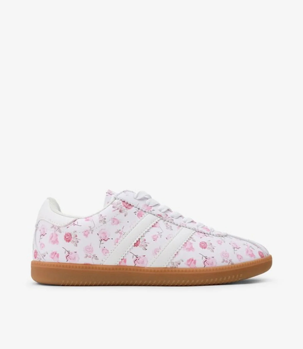 Betsy Shabby Chic Floral Sneaker - White - Preorder (ships week of June 25th)