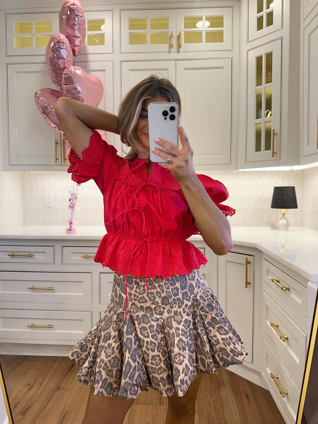 Conversation Heart Blouse - Red