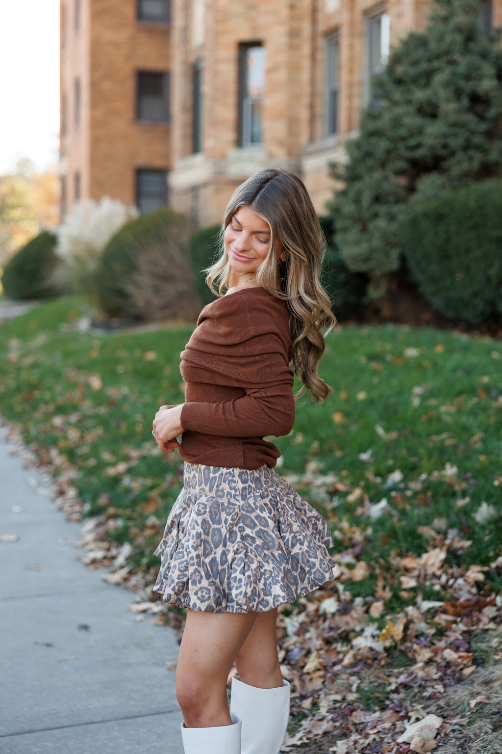 Daphne Leopard Bubble Mini Skirt