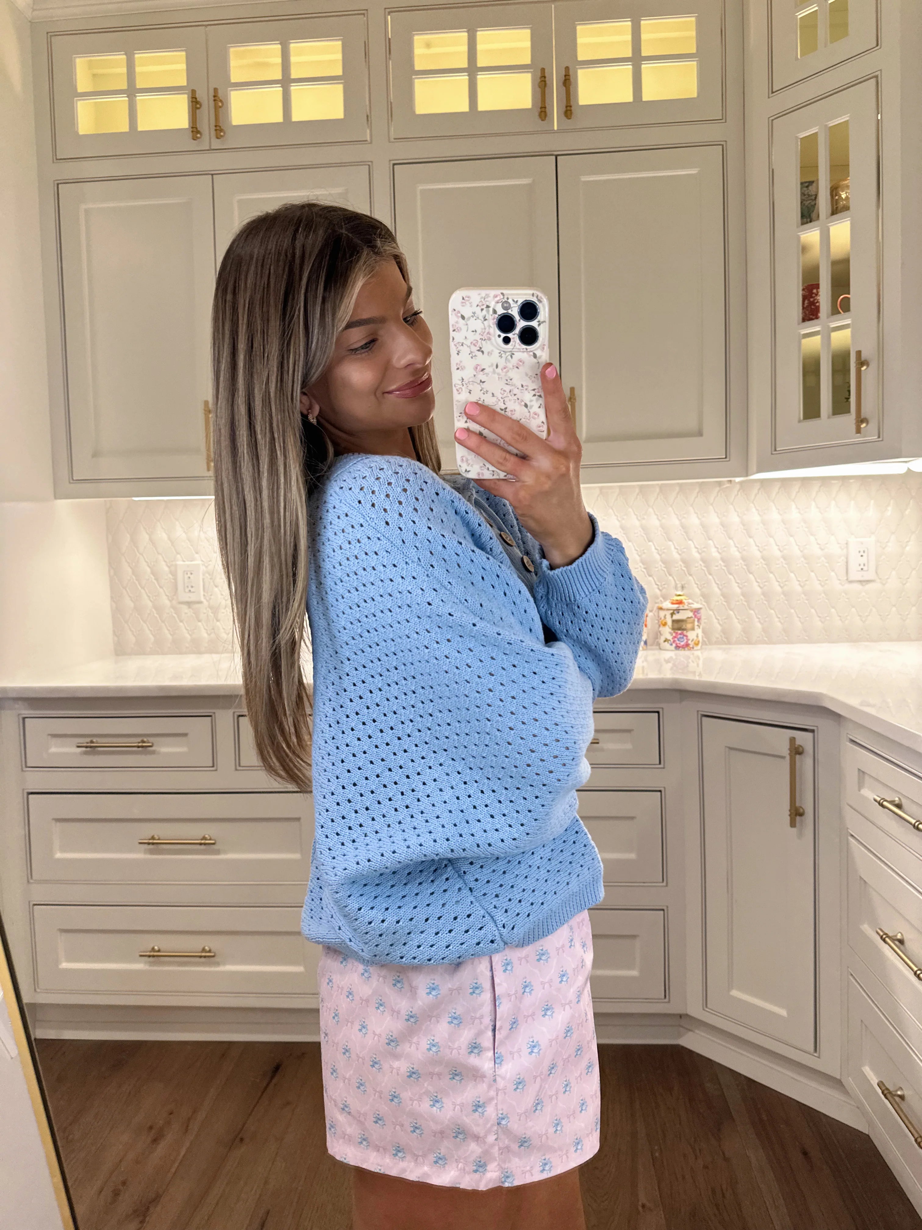 Victoria Henley Neck Dolman Sleeve Pullover - Light Blue