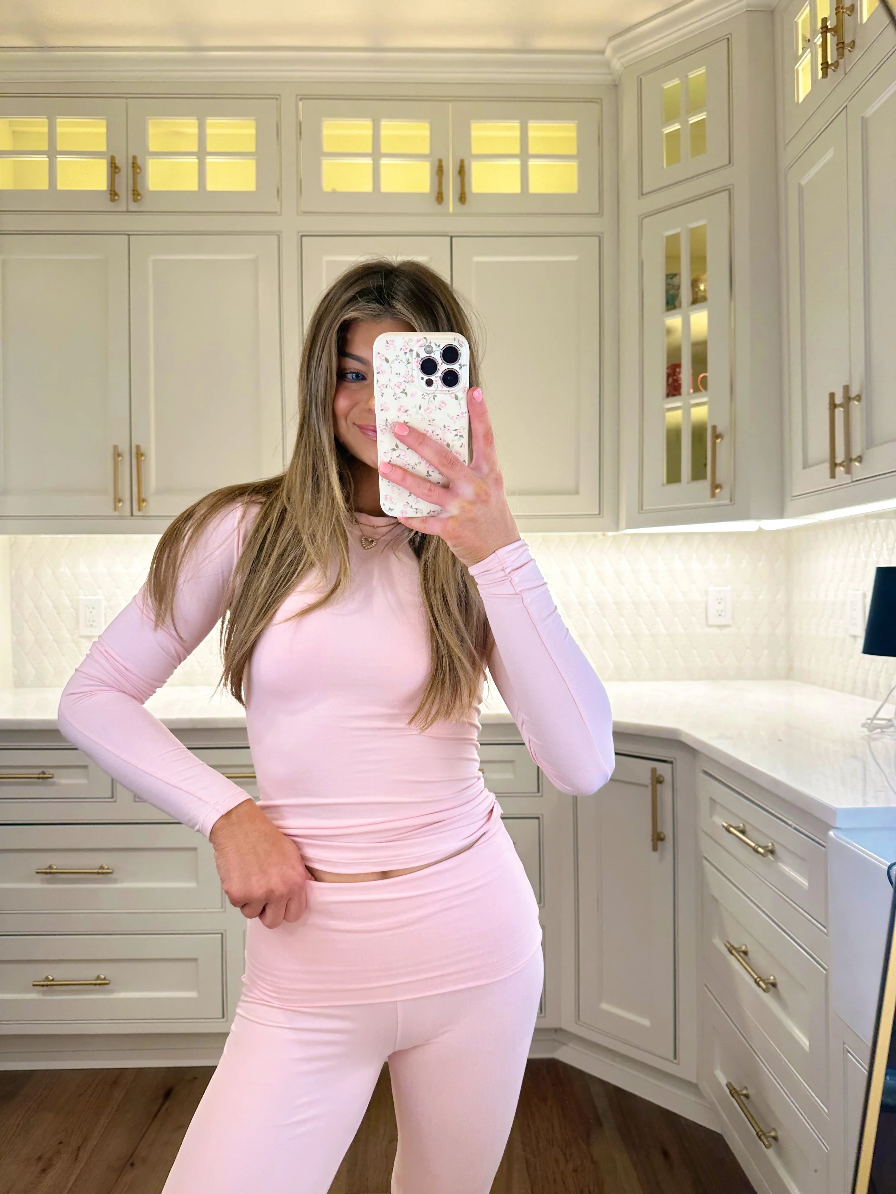 Becca Soft Knit Jersey Long Sleeve Tee - Pink