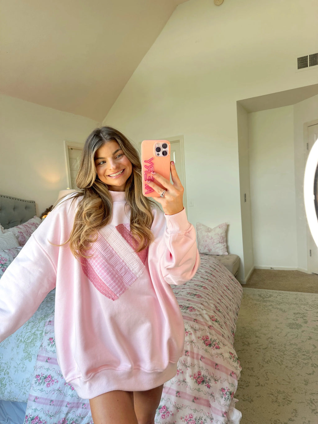 Sweetheart Patchwork Mockneck Sweatshirt