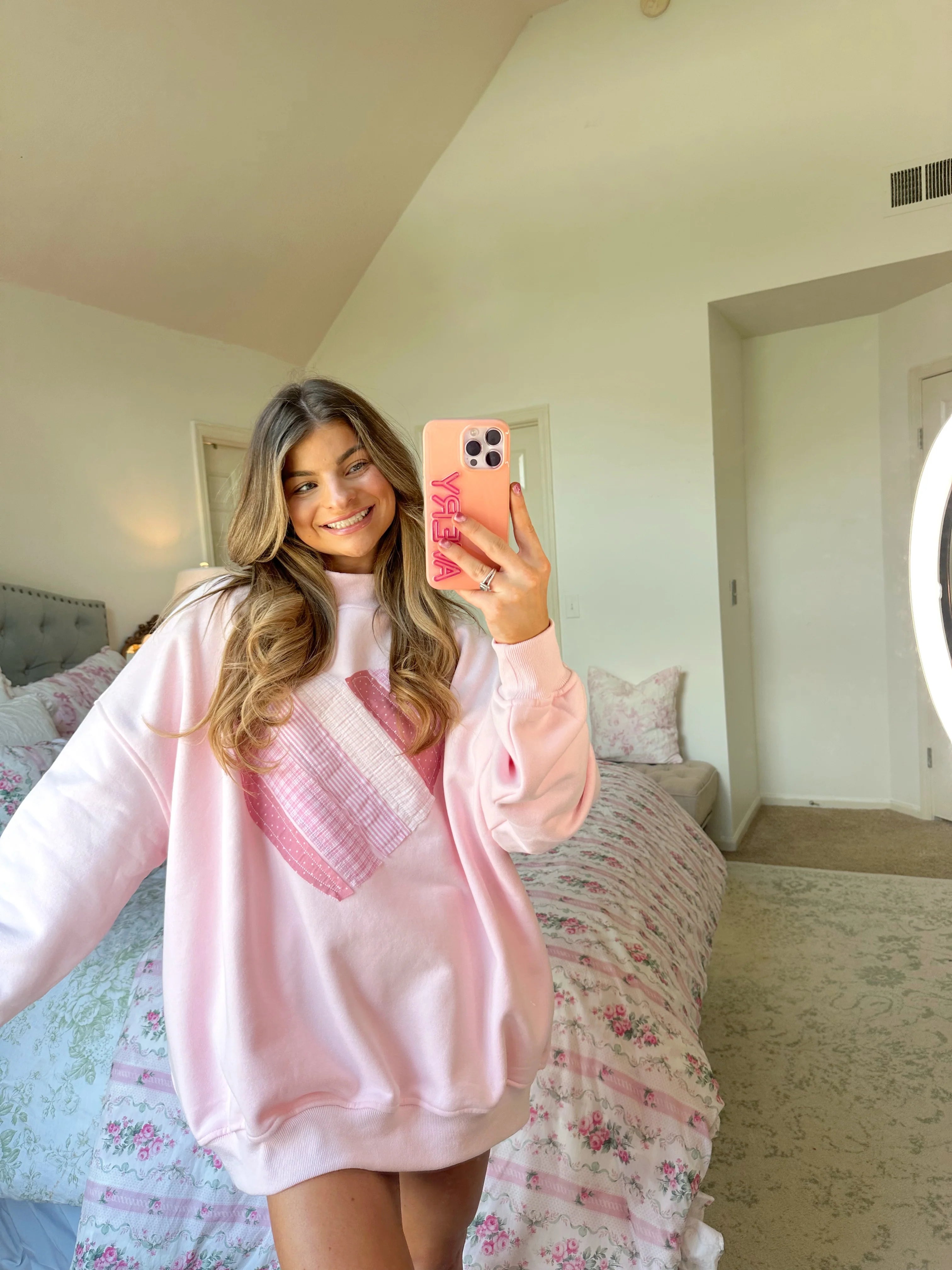 Sweetheart Patchwork Mockneck Sweatshirt