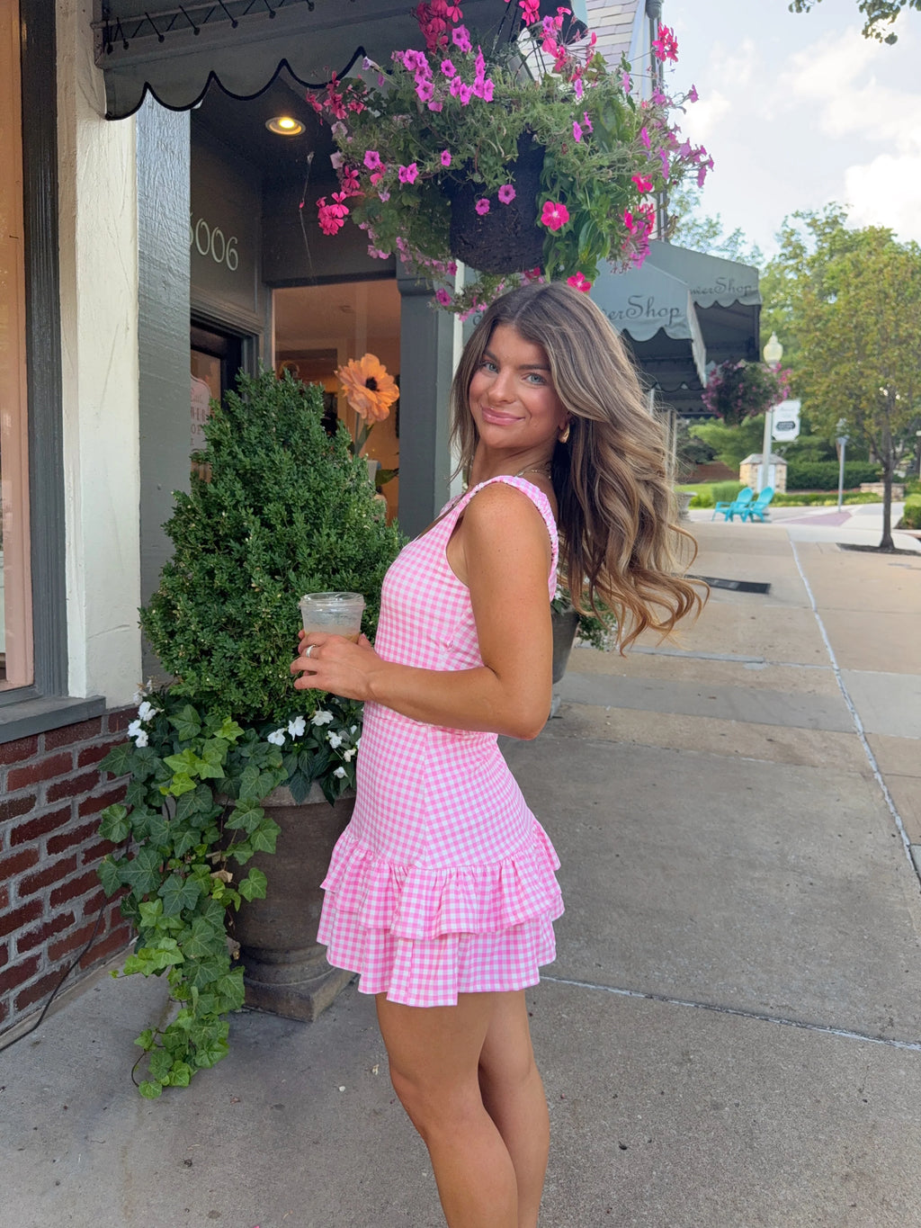 Lunden Tennis Dress - Pink Gingham