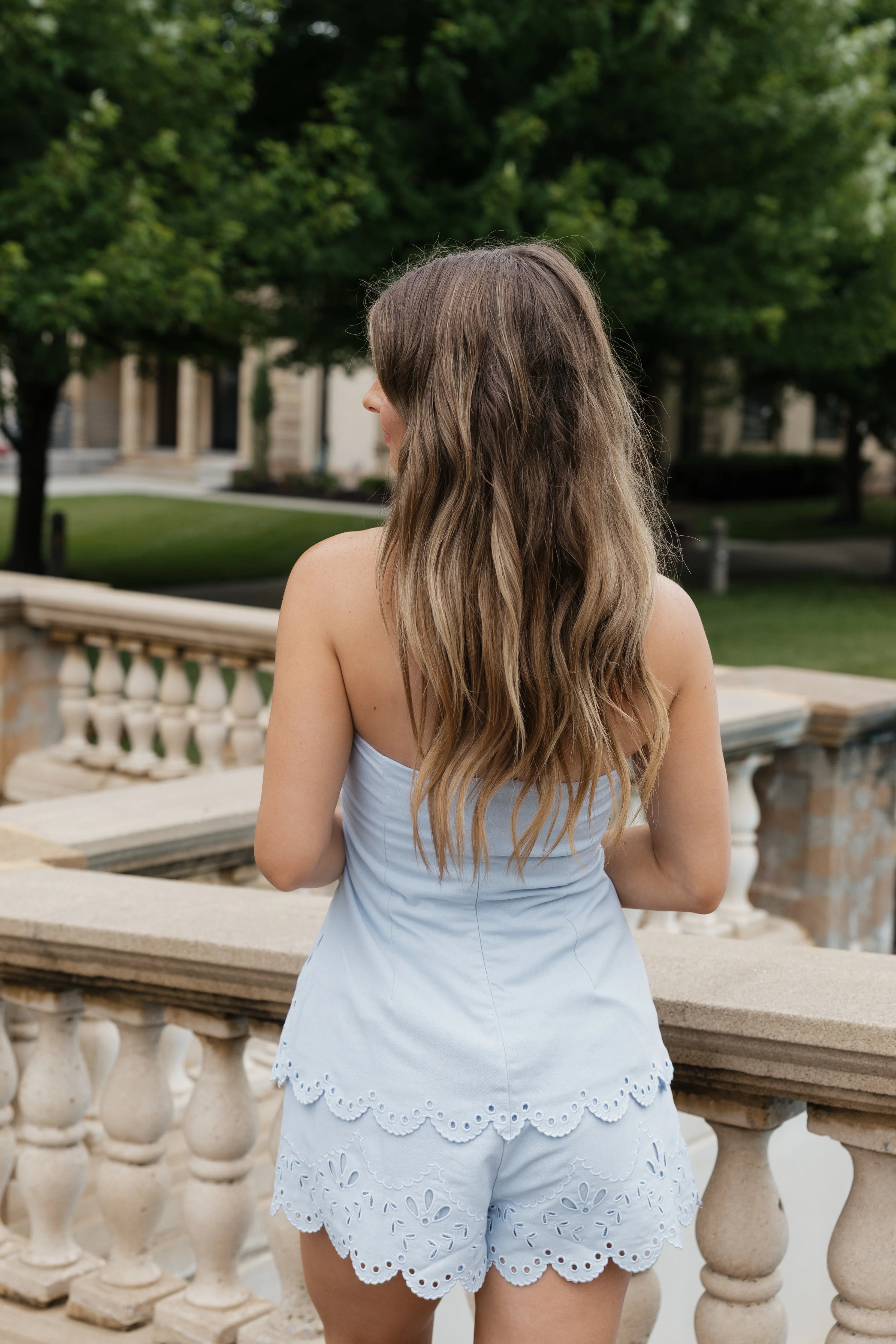 Estelle Scalloped Set - Light Blue