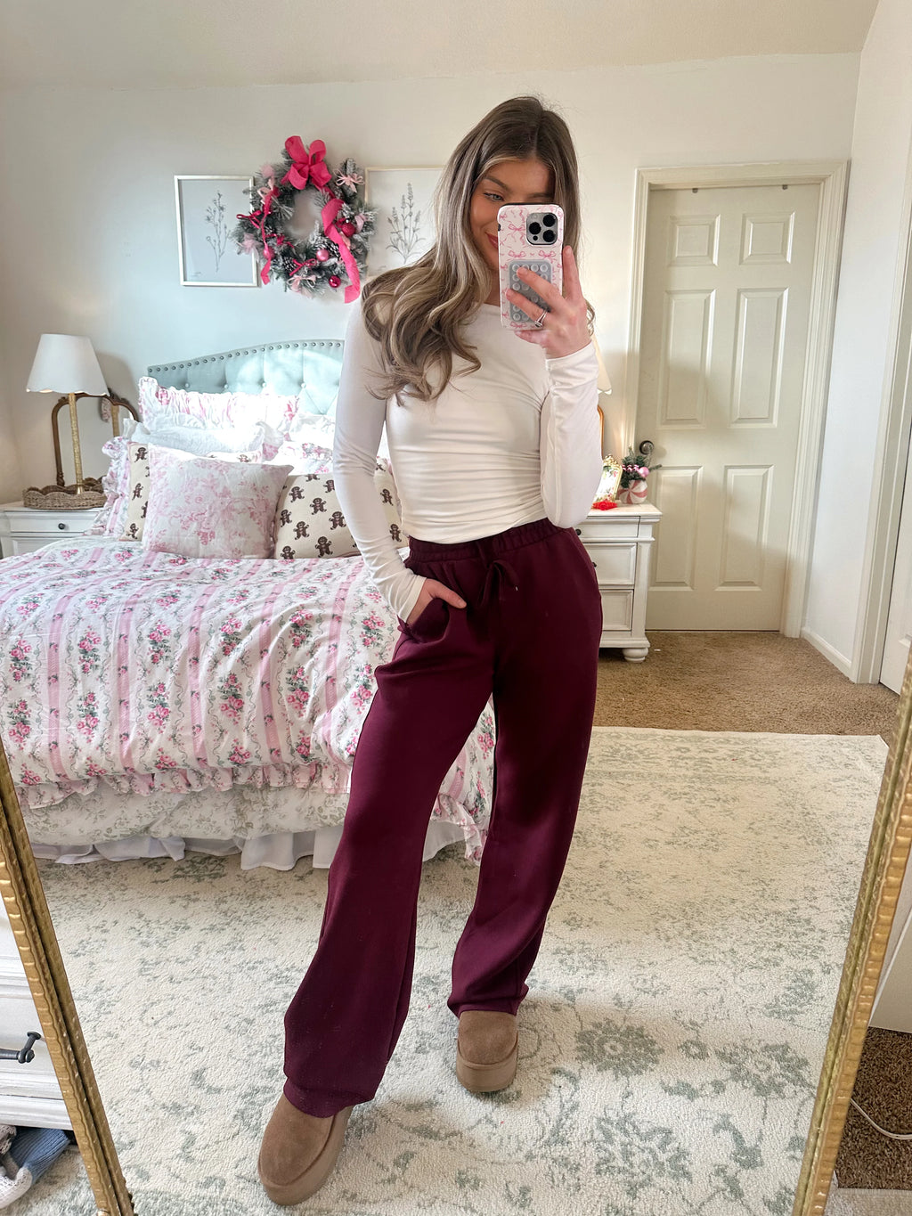 Airport Lounge Pant - Burgundy