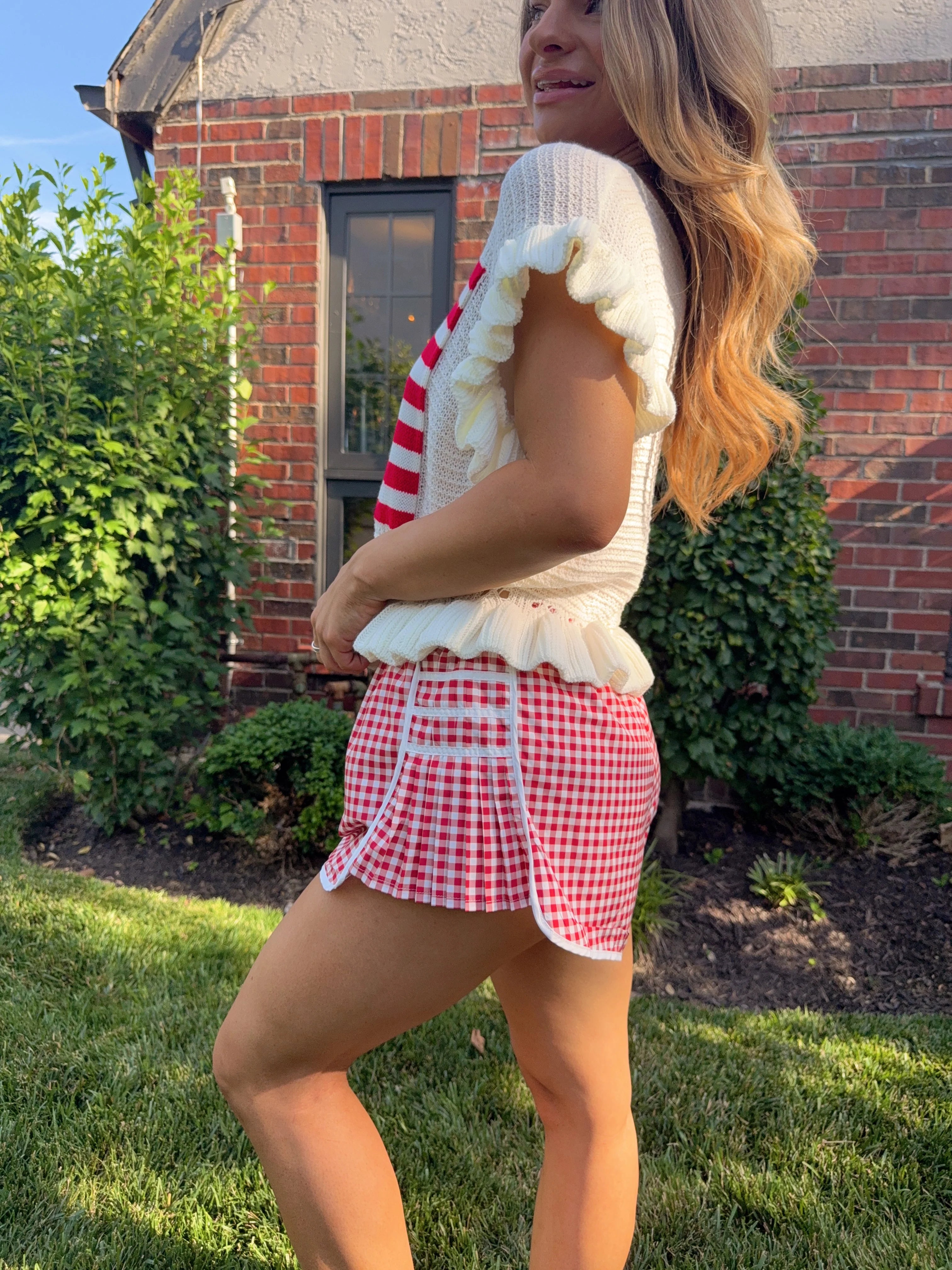 Ralphy Active Short - Red Gingham