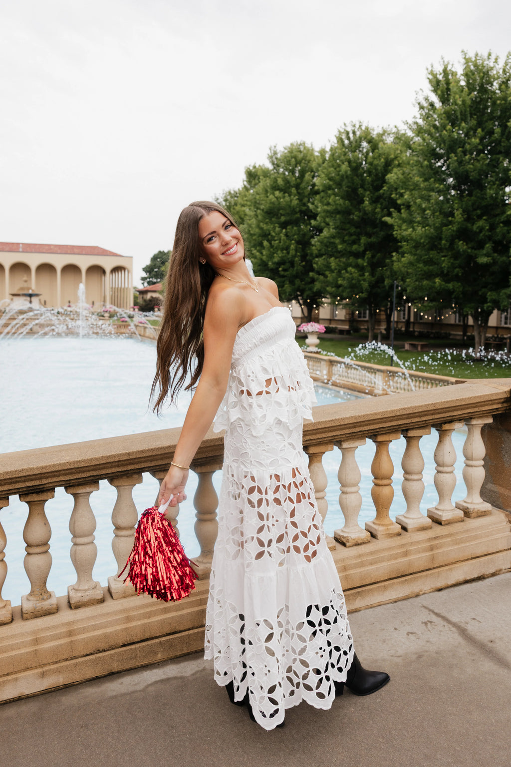 Moda Crochet Two Piece Set - White