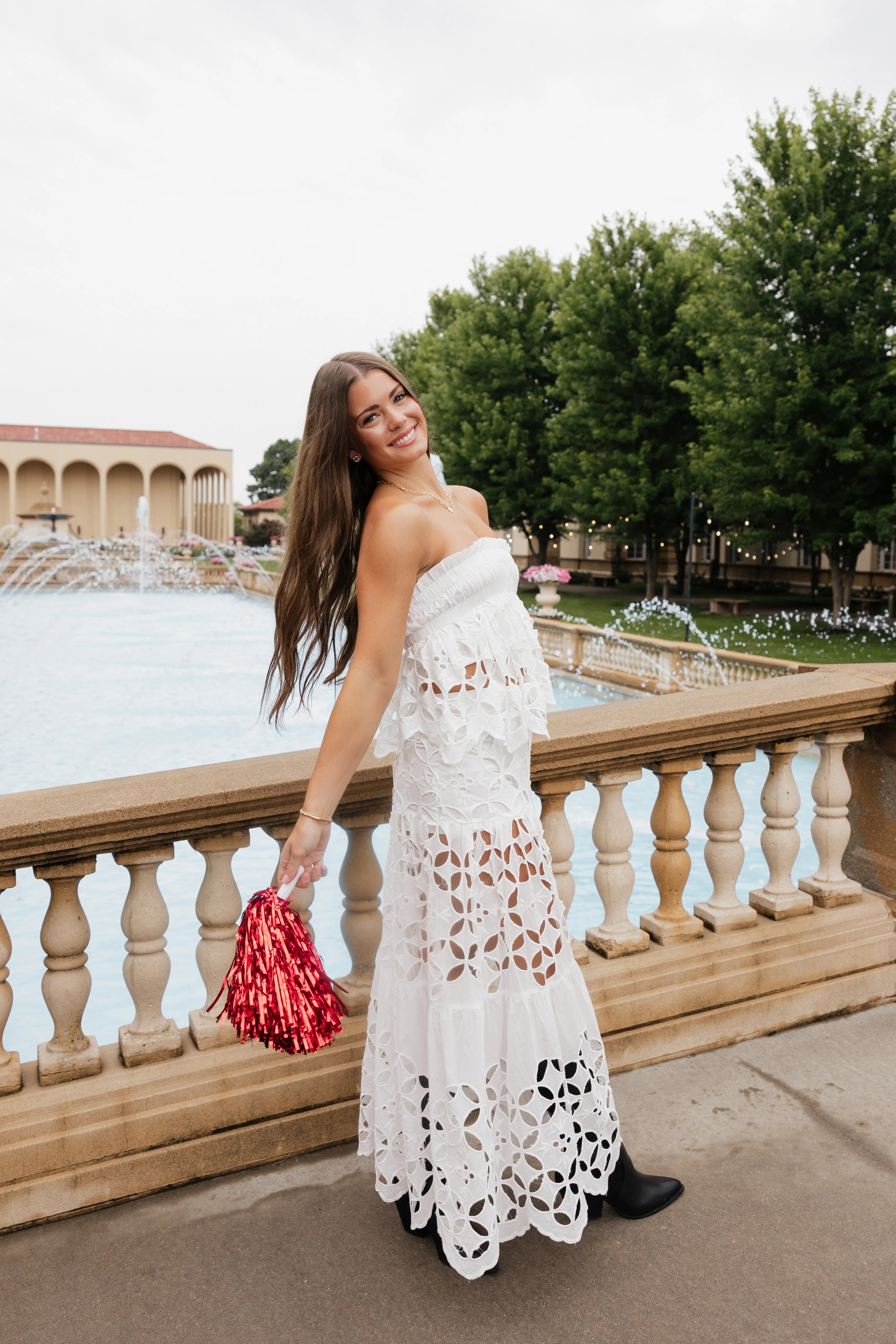 Moda Crochet Two Piece Set - White