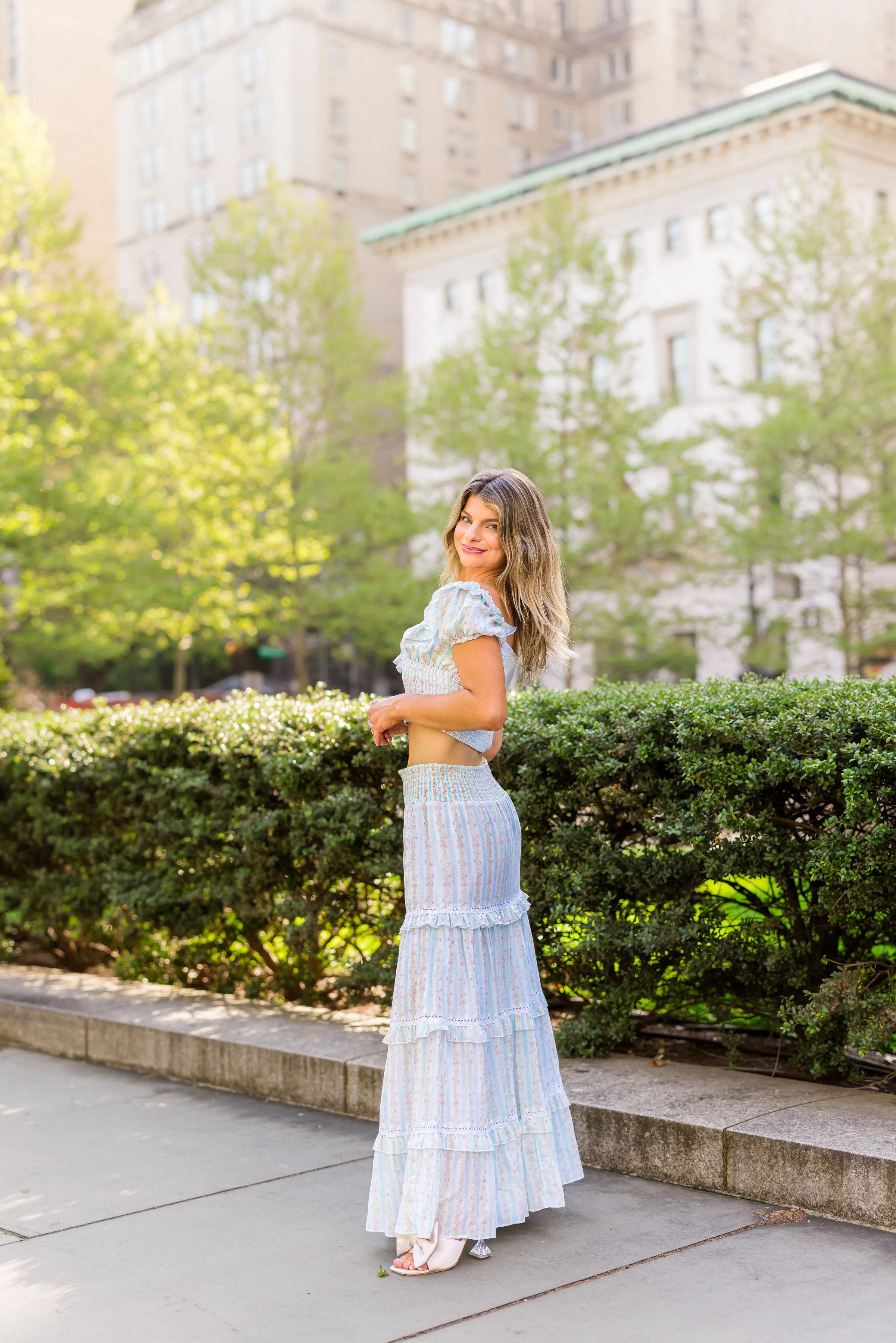 Amy Jane London Park Ave Set - Blue Rose Stripe