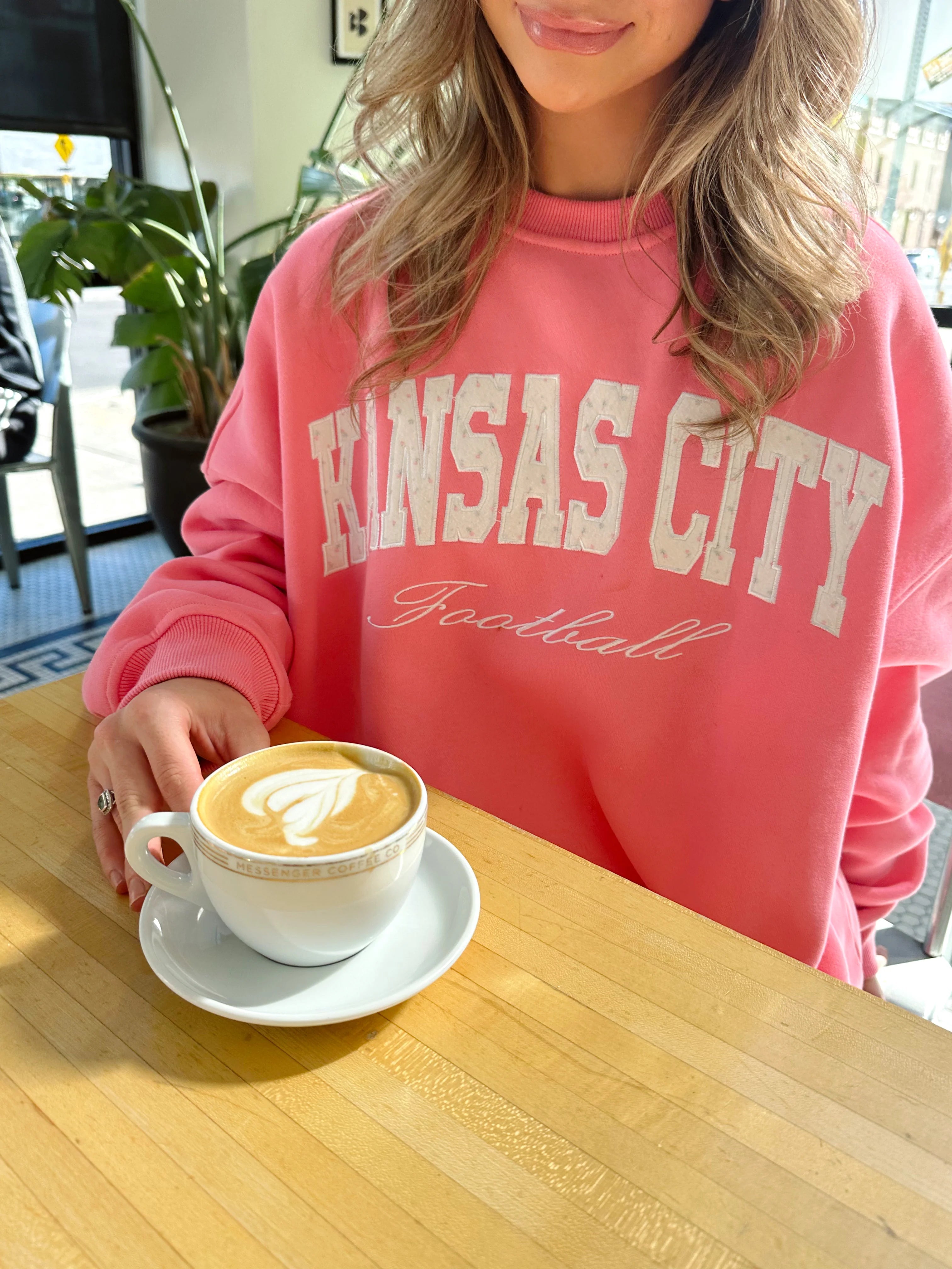 Floral Patched KANSAS CITY, Are You Ready For It? (On the back) Kansas City Football Sweatshirt