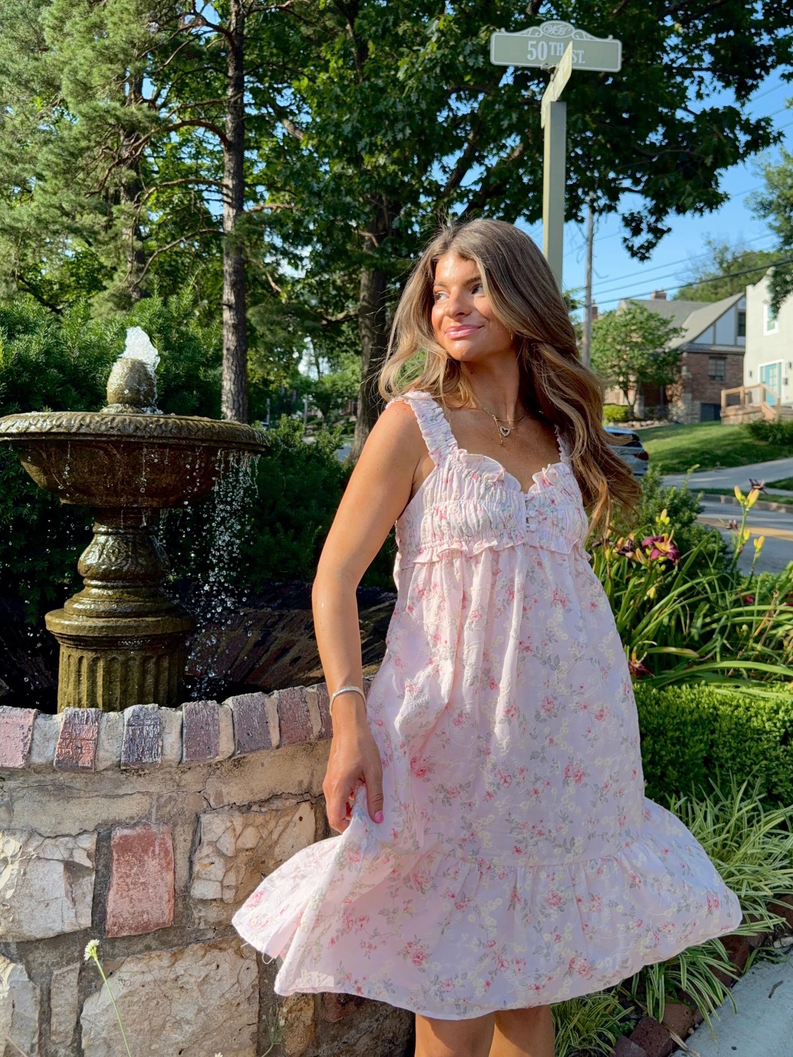 Chantilly Mini Dress - Powder Pink