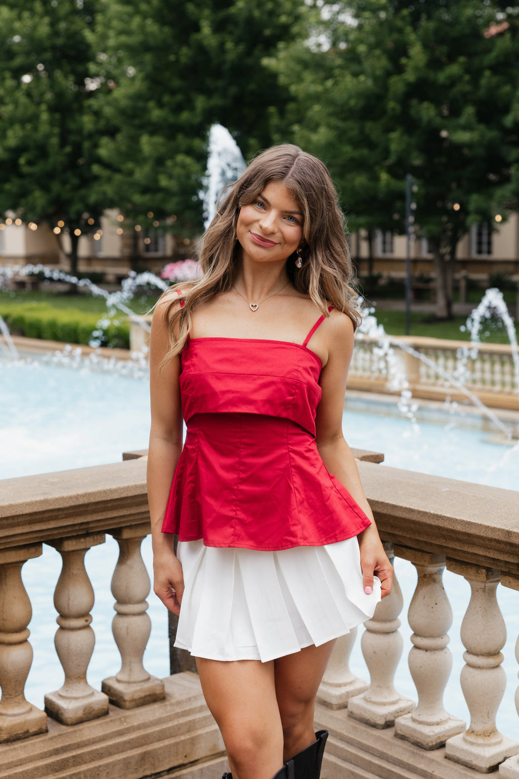 Claire Tank Top - Crimson