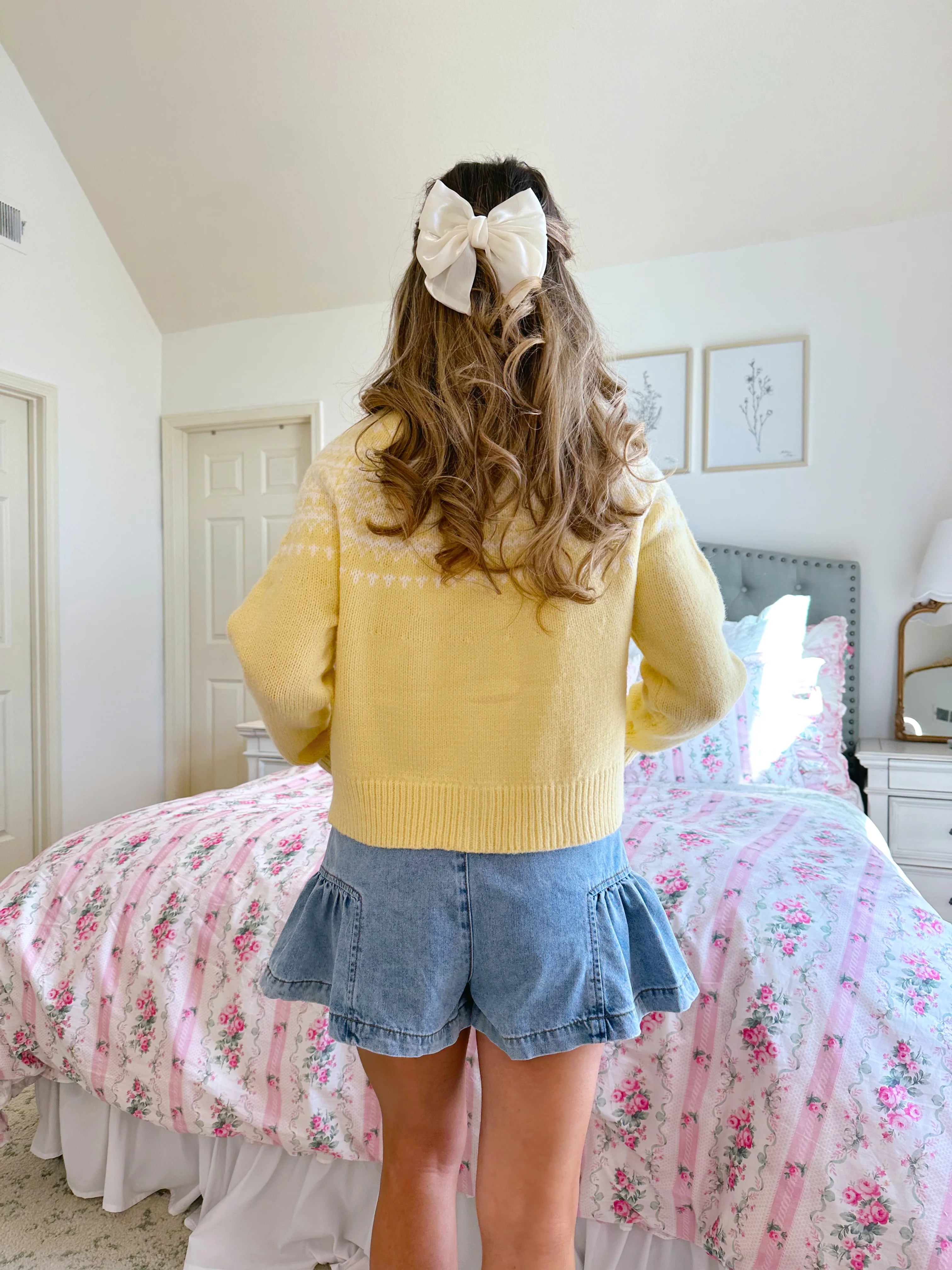 Tootie Denim Flare Shorts - Light Wash