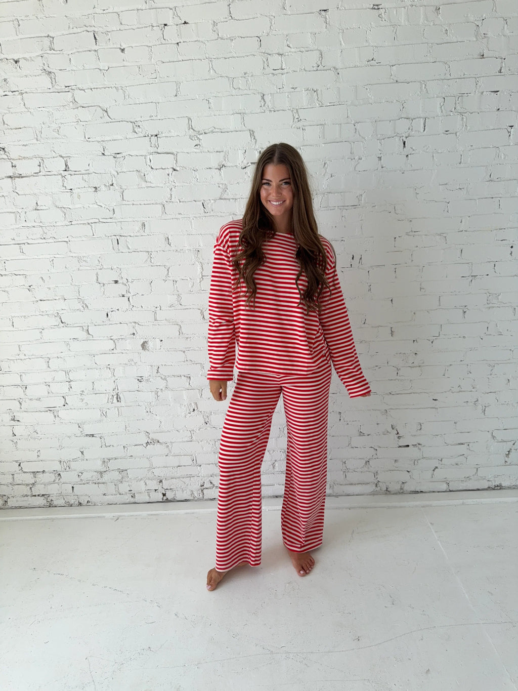 Tommy Striped Lounge Set - Red Stripes