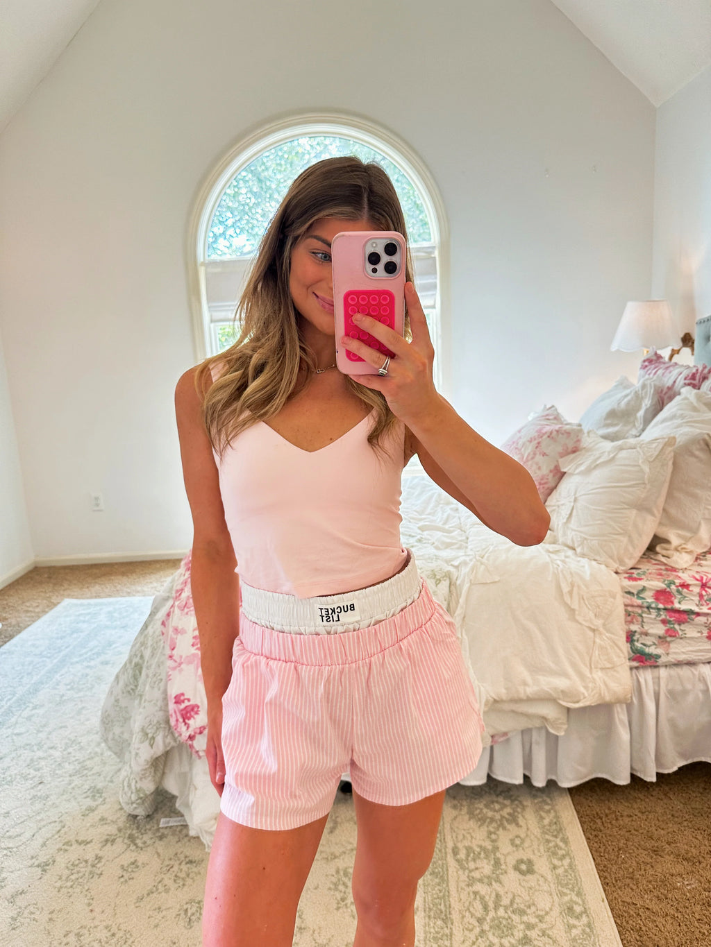 Vella Striped Boxer Short - Pink