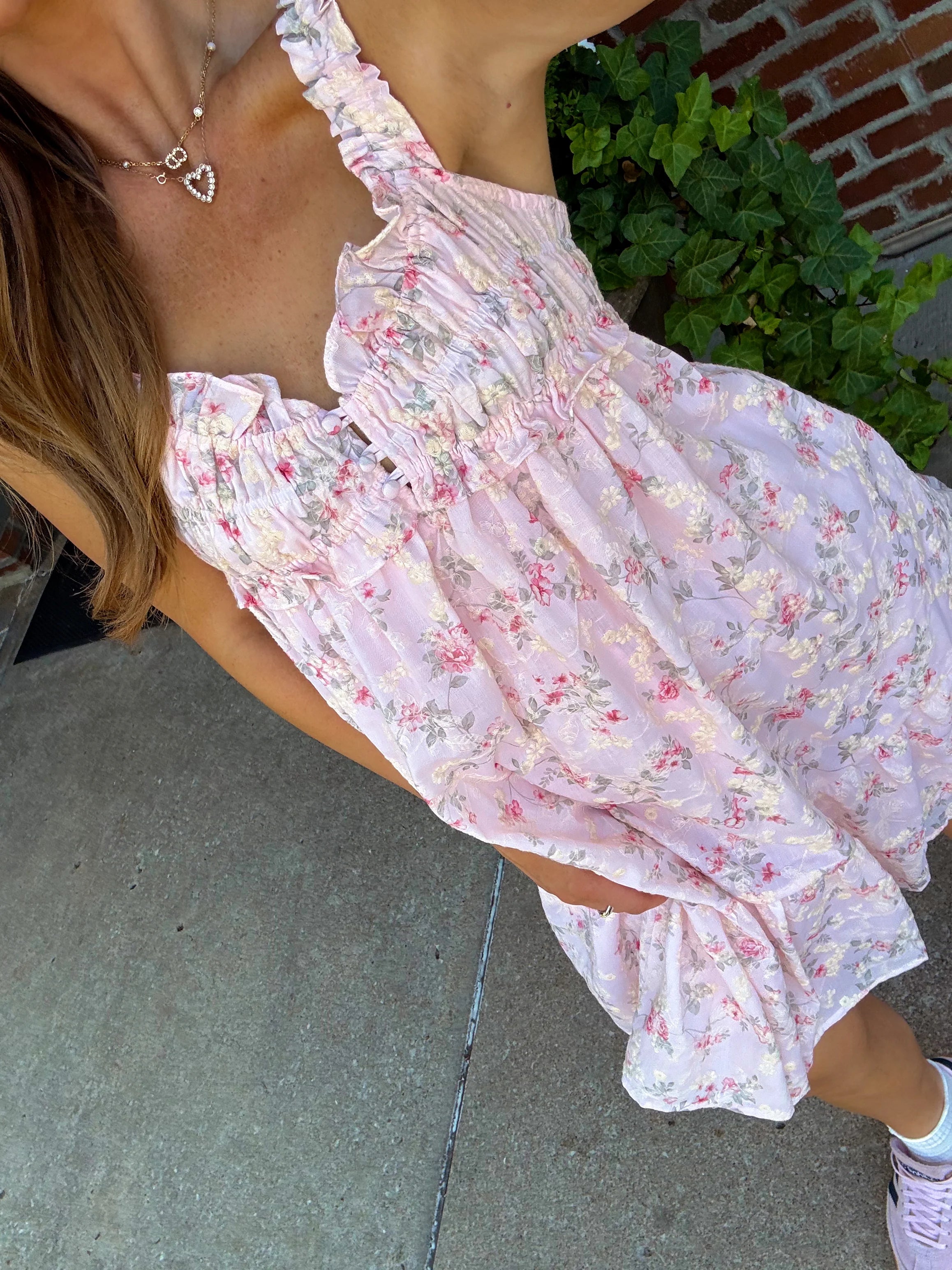 Chantilly Mini Dress - Powder Pink