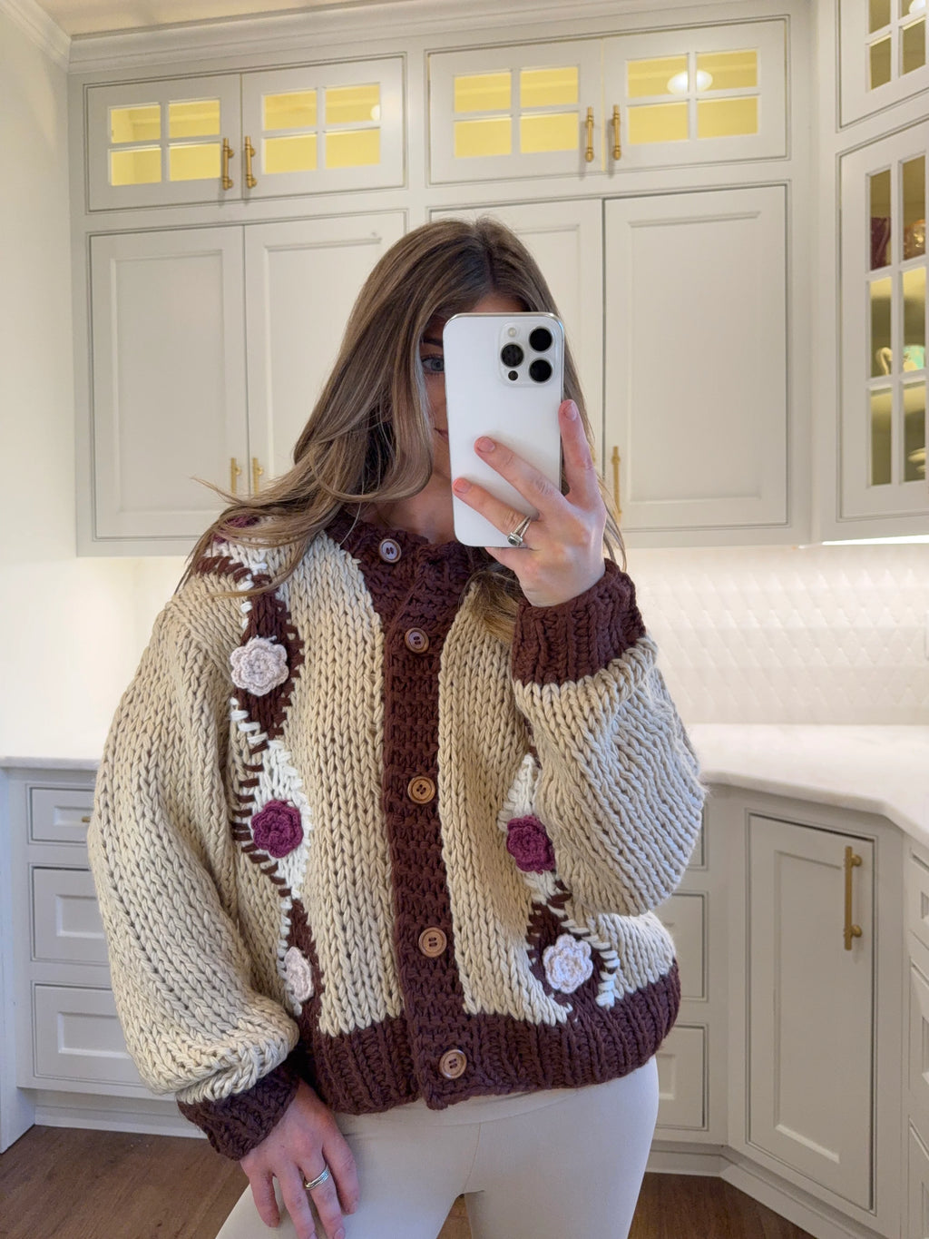 Tiramisu Handmade Crochet Floral Cardigan