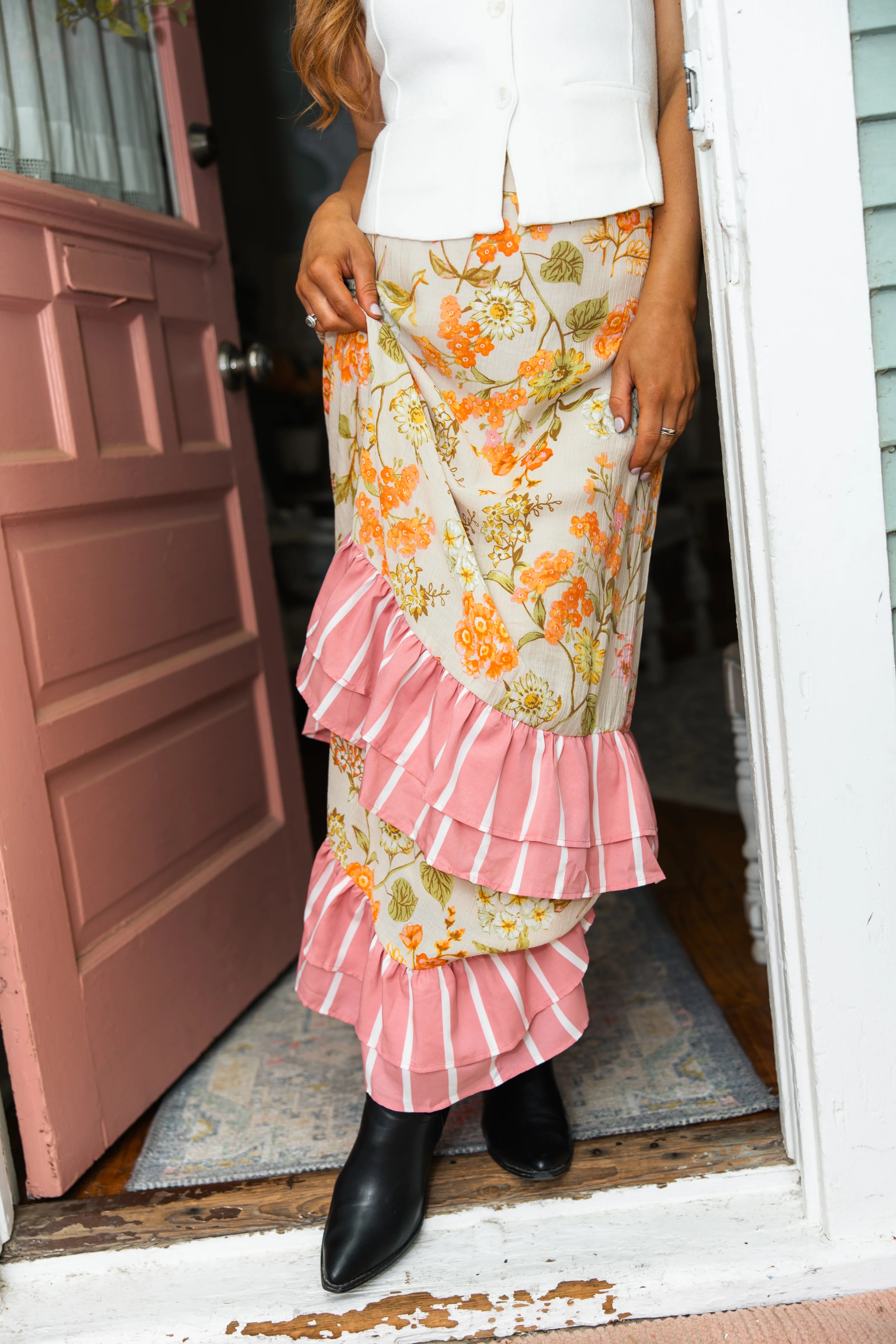 Gloria Printed Maxi Skirt and Top Set