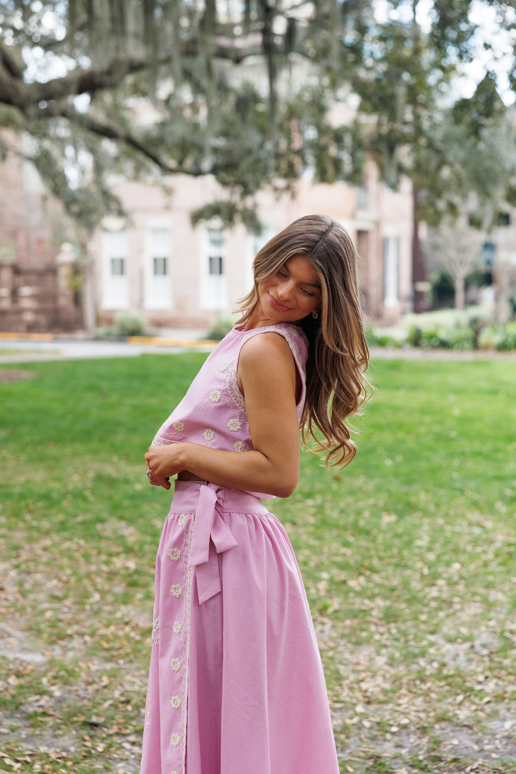 SMALL Lete Embroidered Set - Lavender / Pink