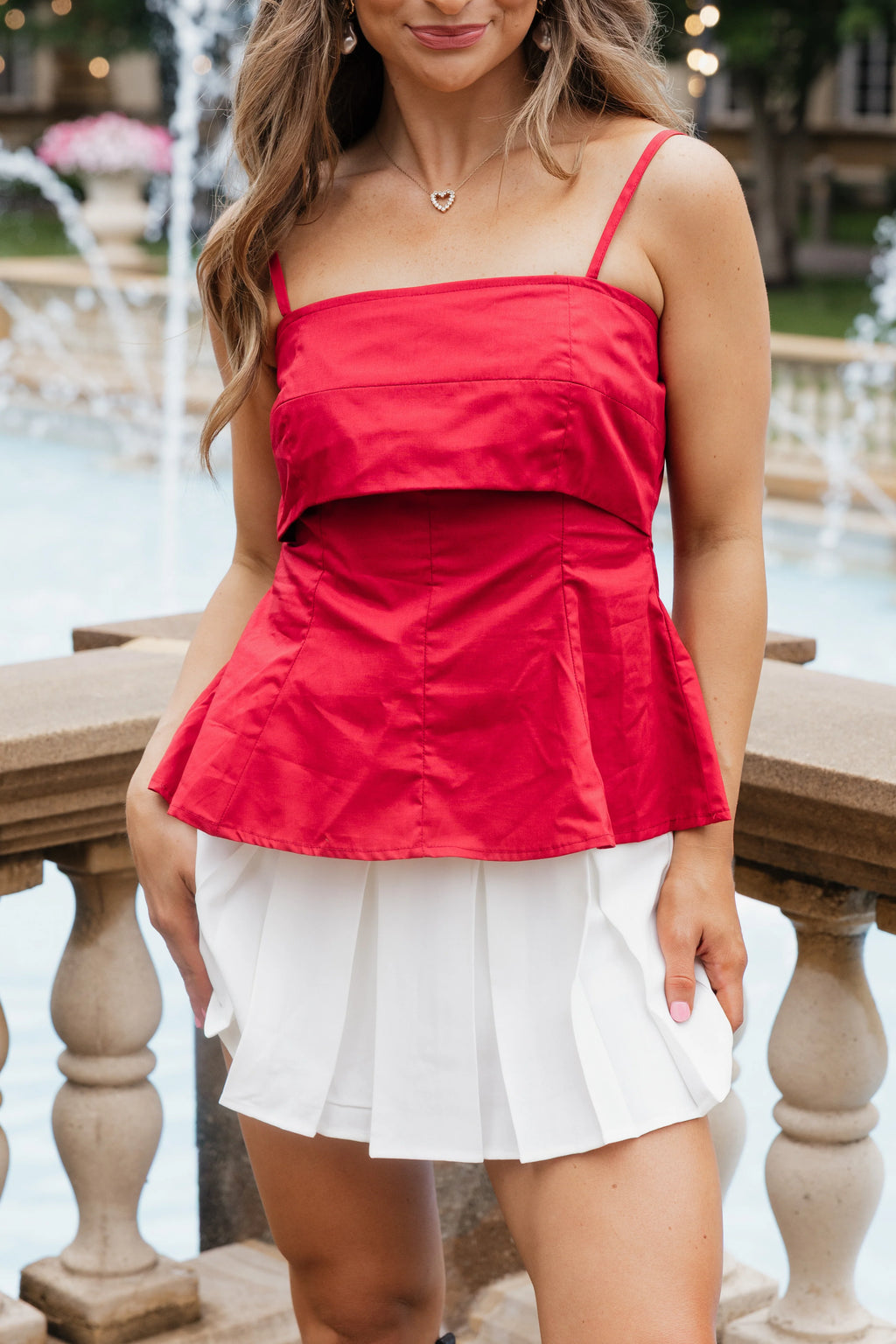 Claire Tank Top - Crimson