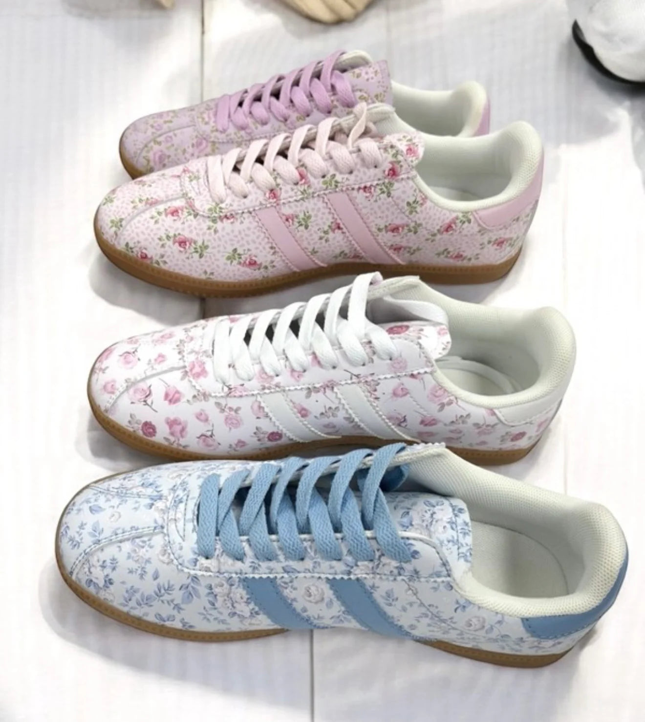 Betsy Shabby Chic Floral Sneaker - White - Preorder (ships week of June 25th)