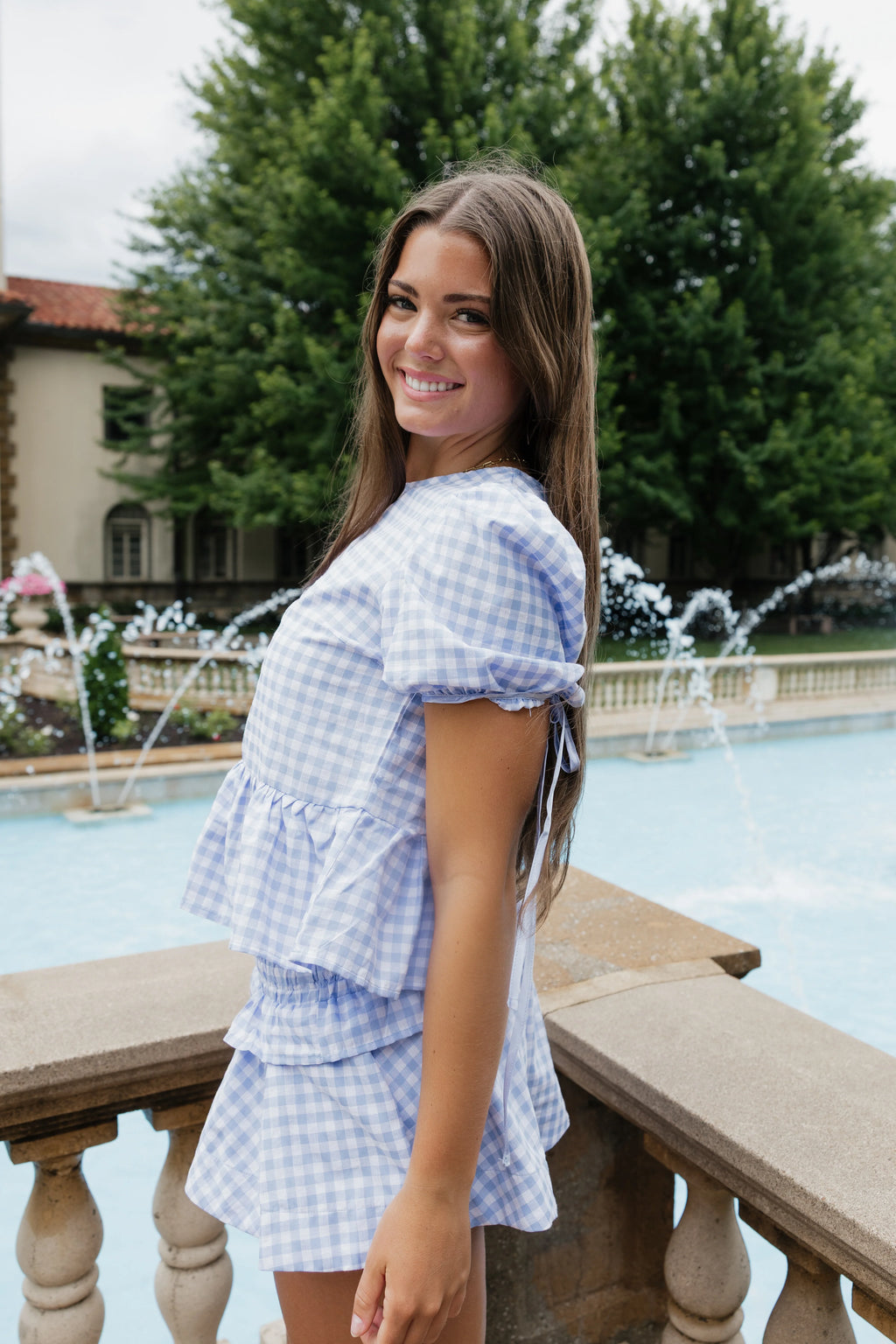 Rodeo Gingham Set - Light Blue
