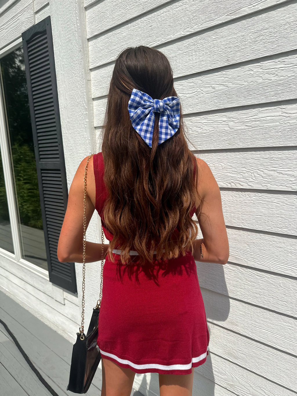 Emory Striped Sweater Top and Skirt Set - Crimson/White