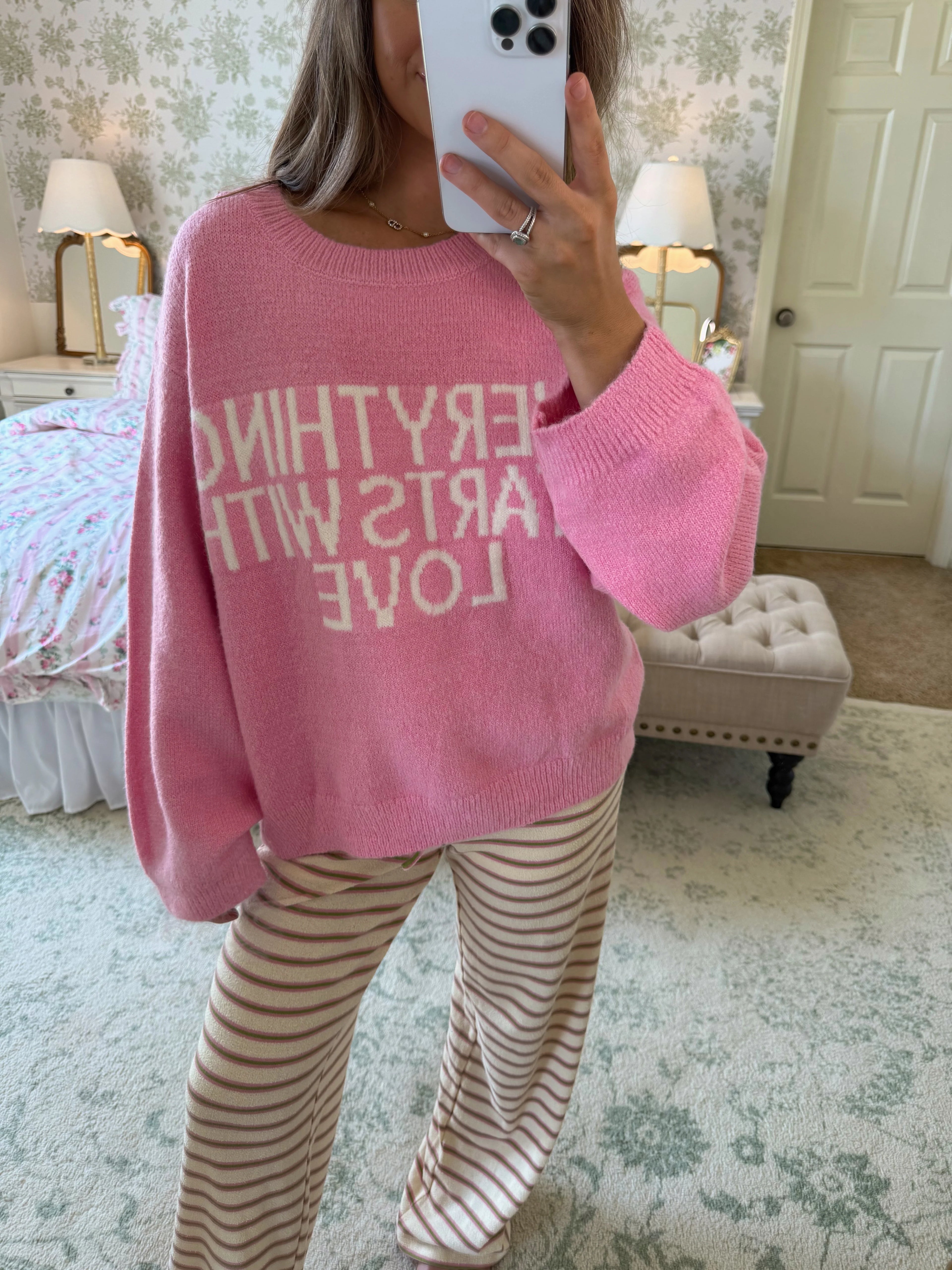 Calico Sweater - Pink